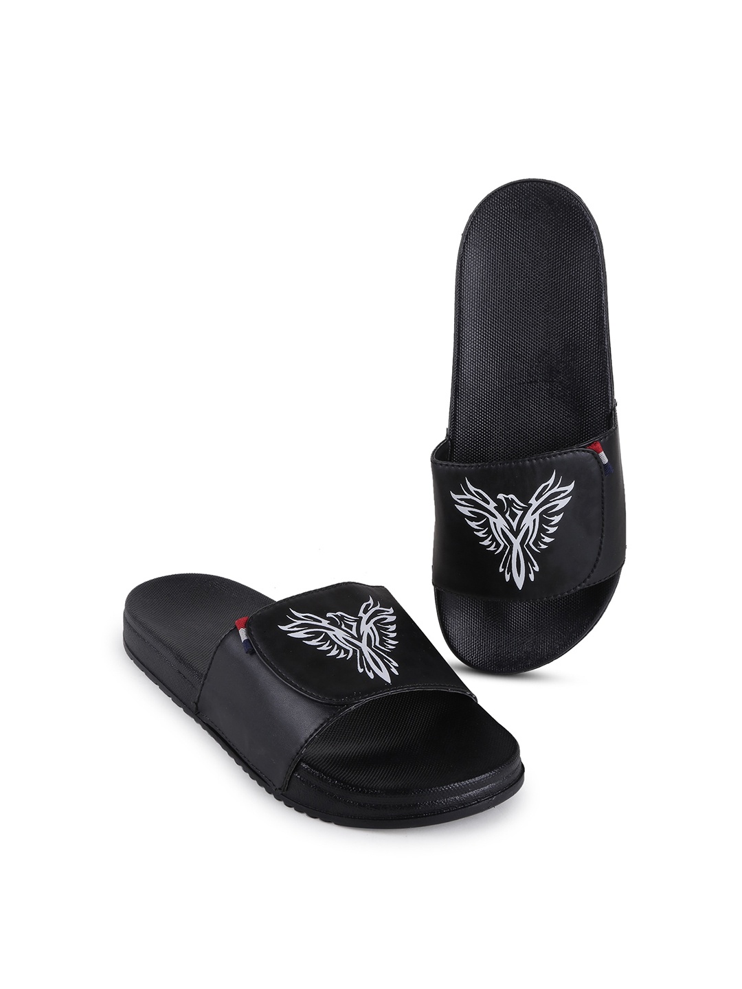 

PERY PAO Men Printed Sliders, Black