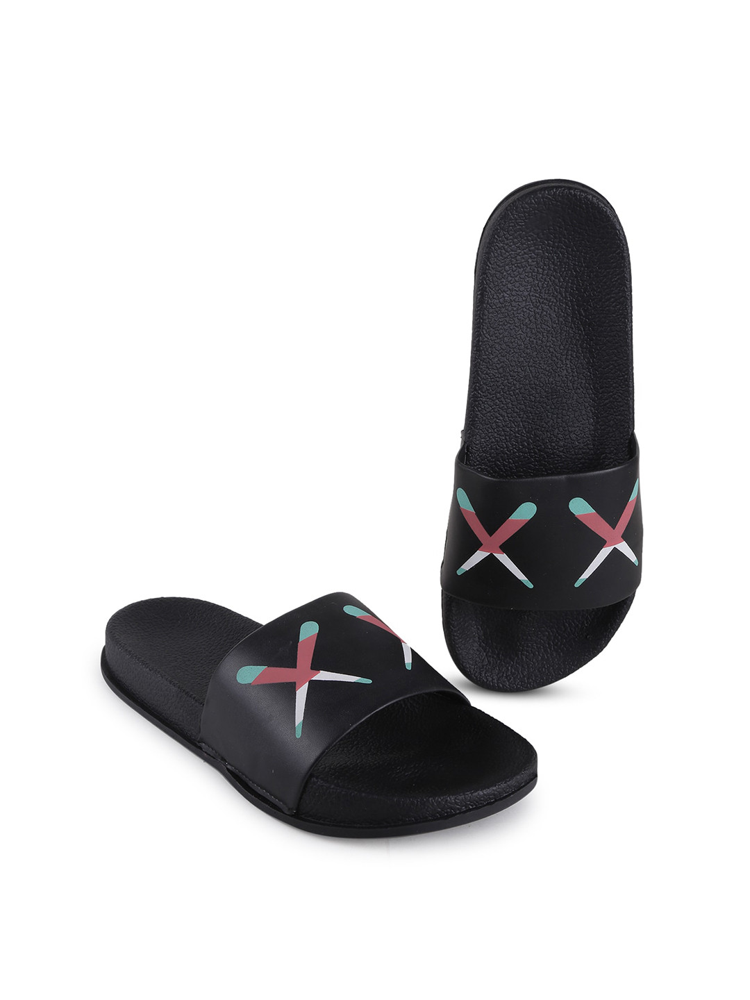 

PERY PAO Men Printed Sliders, Black