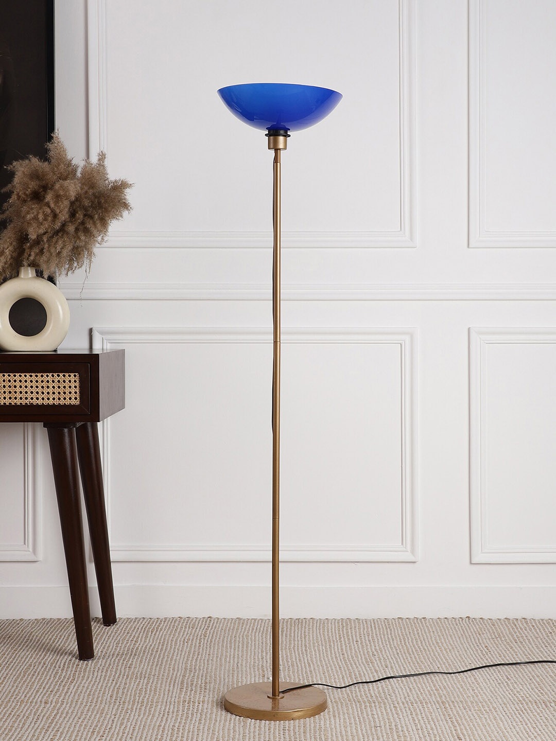 

SANDED EDGE Blue & Gold Toned Contemporary Floor Lamp
