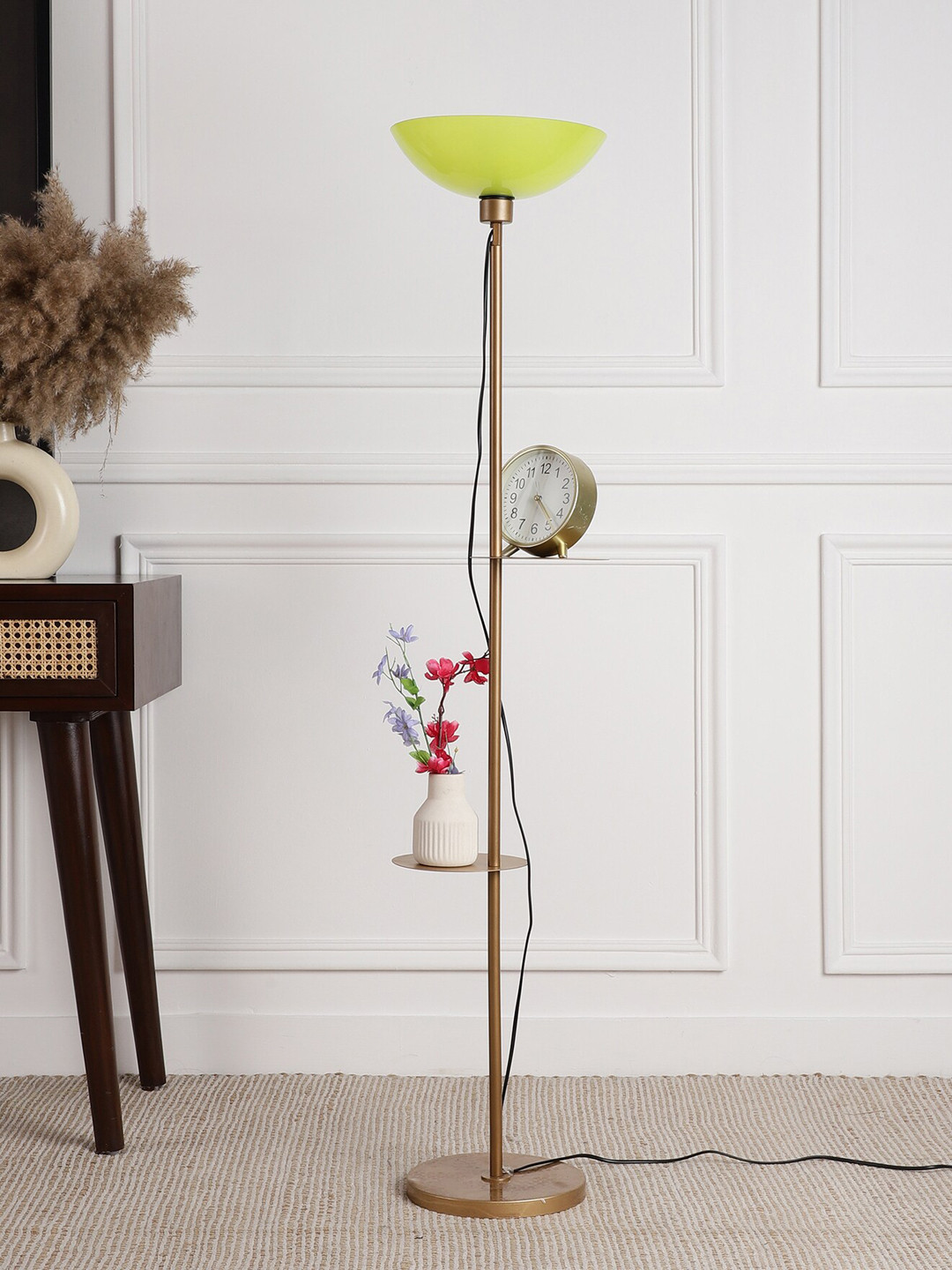 

SANDED EDGE Gold Toned & Green Iron Floor Lamp