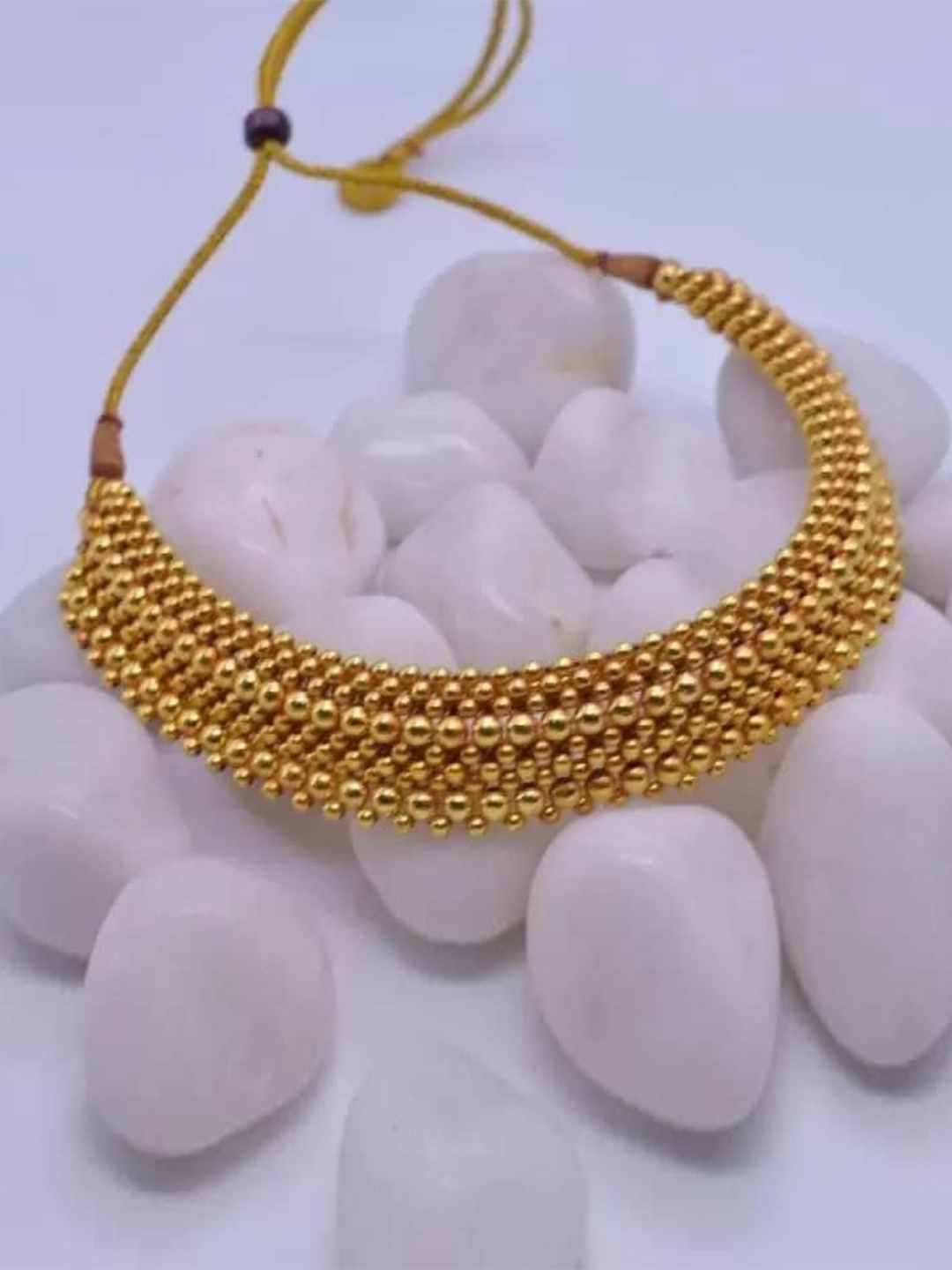 

MEENAZ Gold-Plated Beaded Choker Necklace