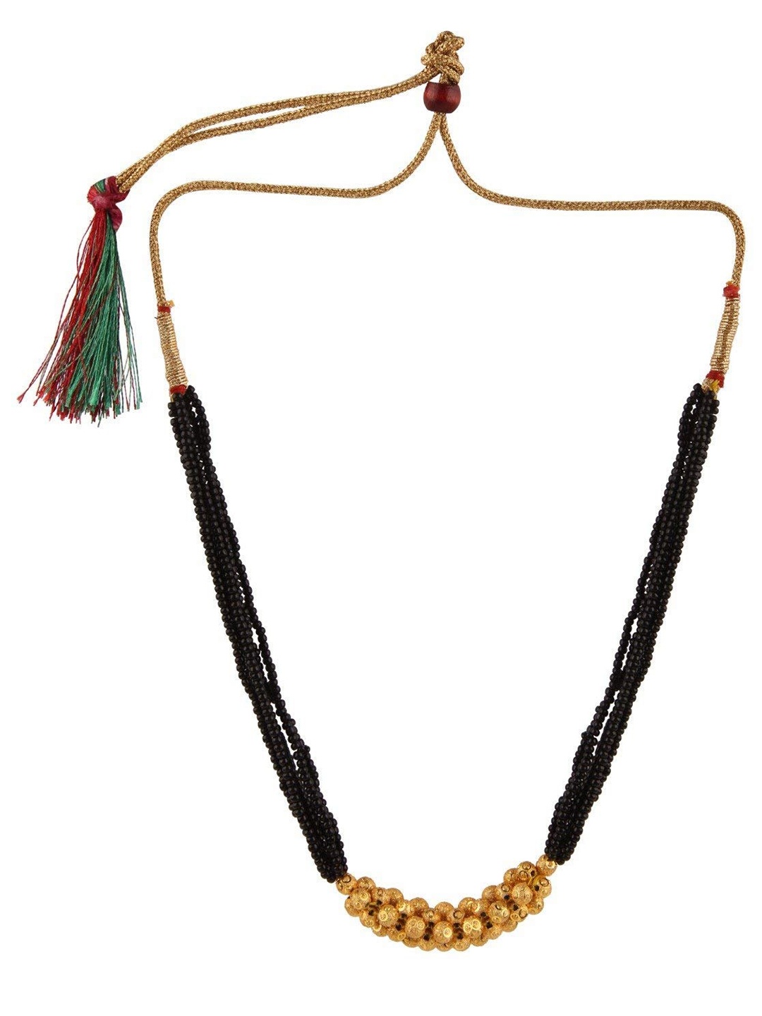 

MEENAZ Gold-Plated Beaded Mangalsutra