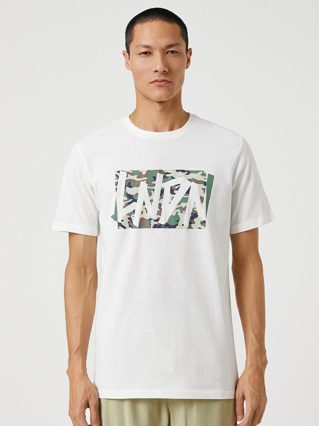 

Koton Typography Printed Pure Cotton T-shirt, White