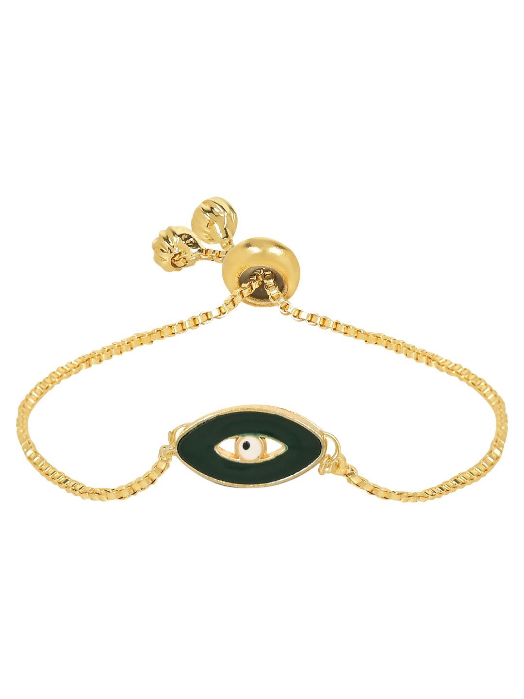 

I Jewels Gold-Plated Evil Eye Charm Bracelet