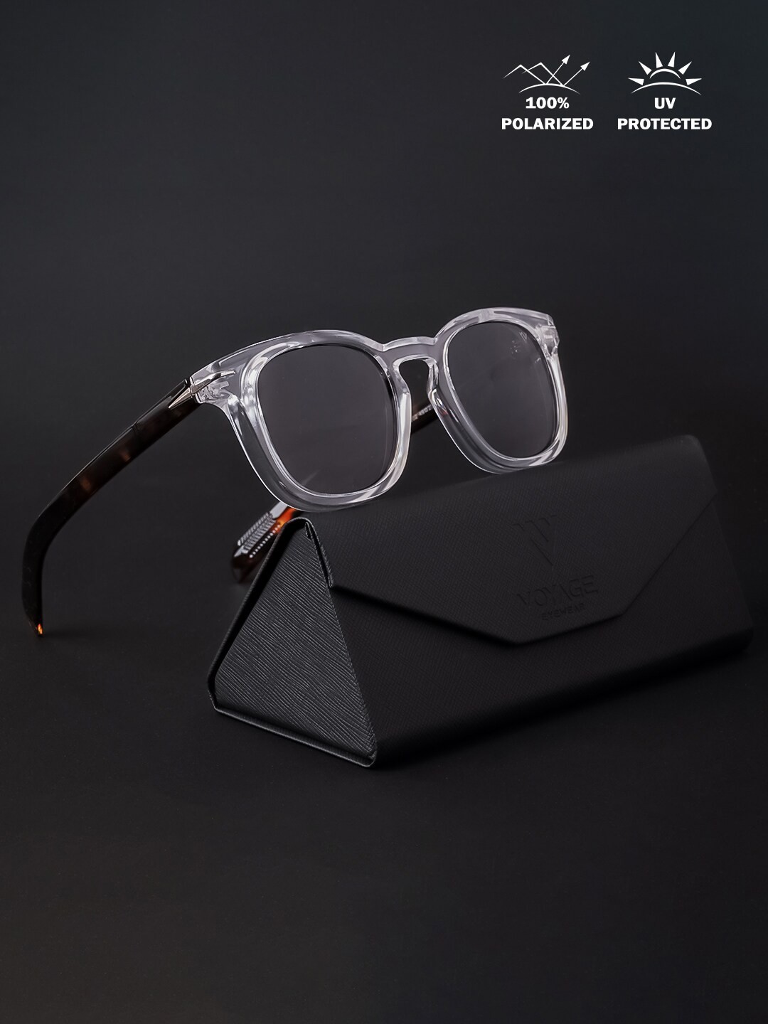 

Voyage Unisex Lens & Wayfarer Sunglasses With Polarised And UV Protected Lens 22002MG4192, Black