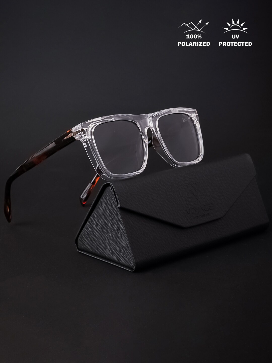 

Voyage Unisex Lens & Wayfarer Sunglasses With Polarised And UV Protected Lens 22007MG4187, Black