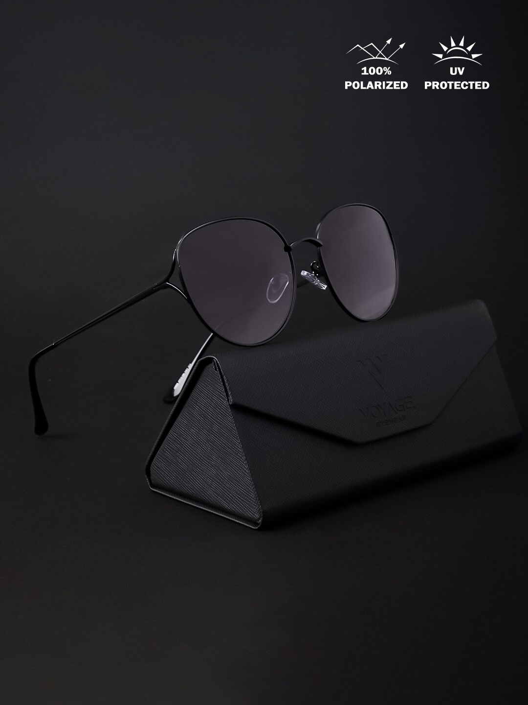 

Voyage Unisex Lens & Oversized Sunglasses With Polarised And UV Protected Lens 1099MG4210, Black