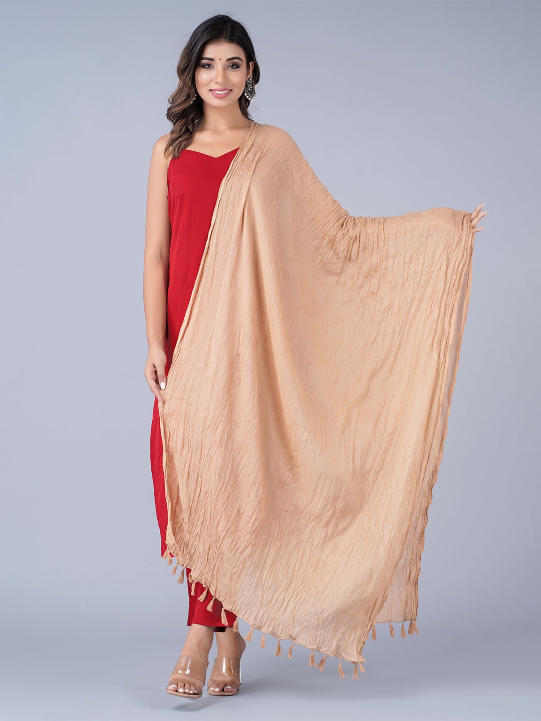 

HERE&NOW Beige Cotton Dupatta