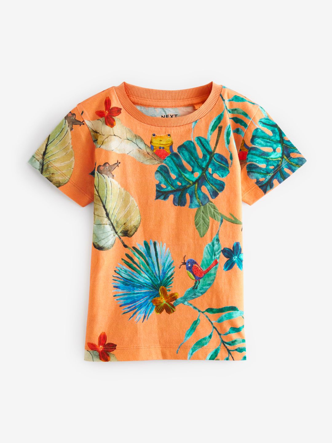 

NEXT Boys Tropical Printed Pure Cotton T-shirt, Orange
