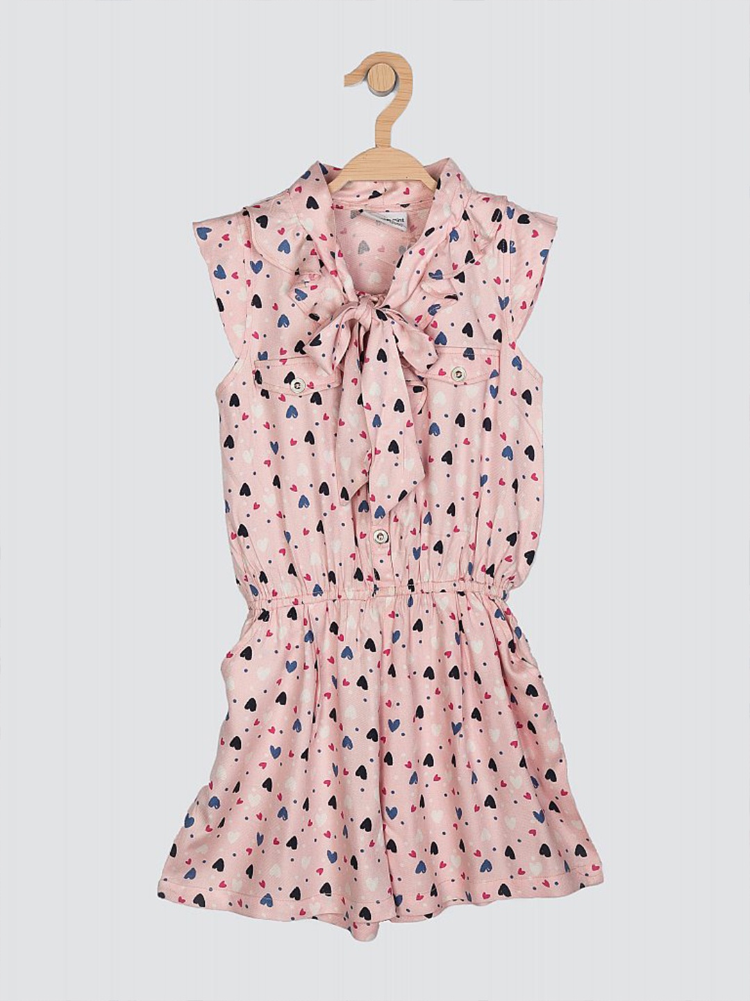 

Peppermint Girls Conversational Printed Playsuit, Peach