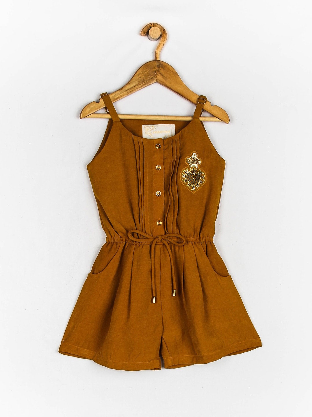 

Peppermint Girls Waist Tie-Up Playsuit, Mustard