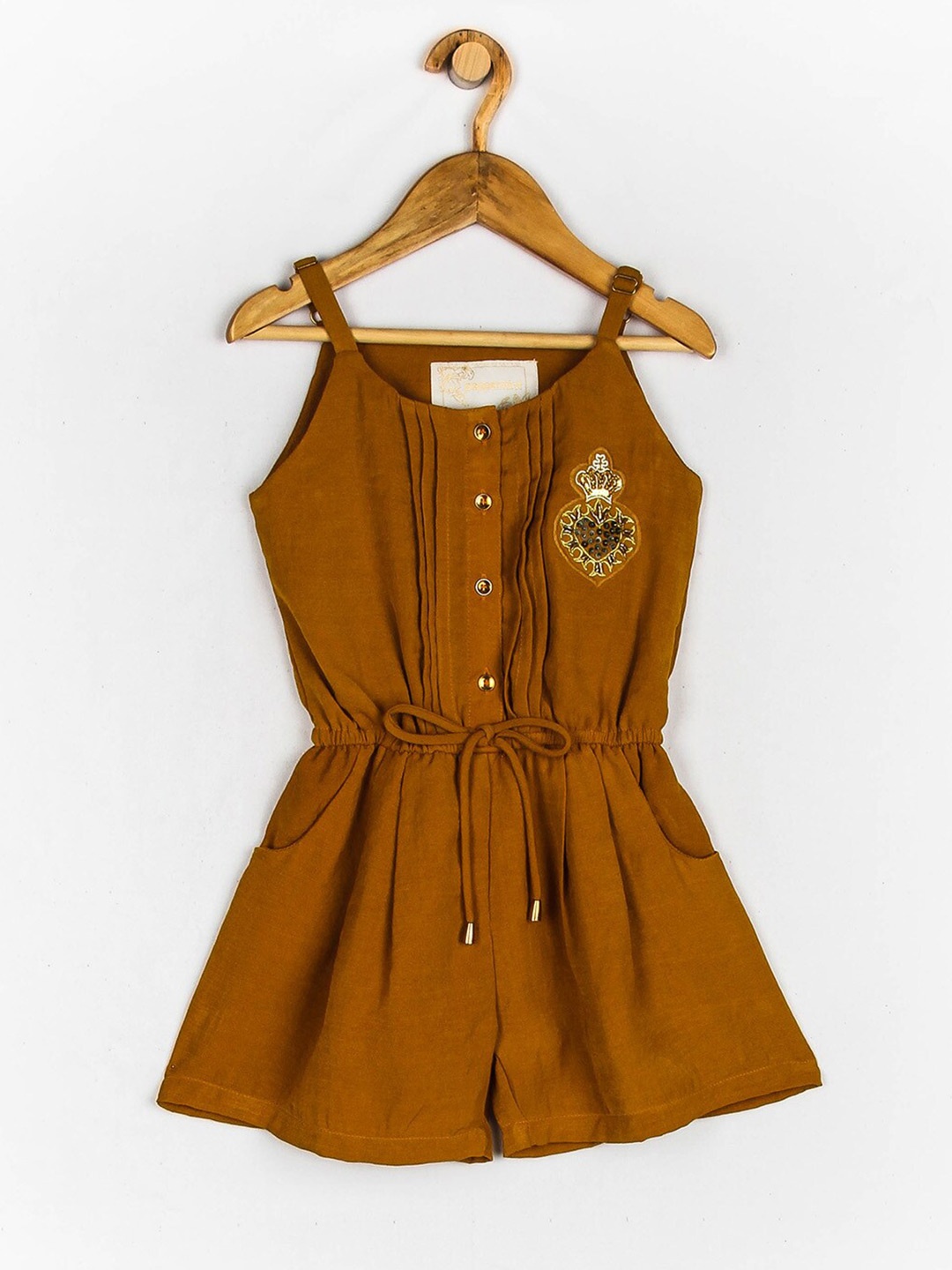 

Peppermint Girls Shoulder Straps Playsuit, Mustard