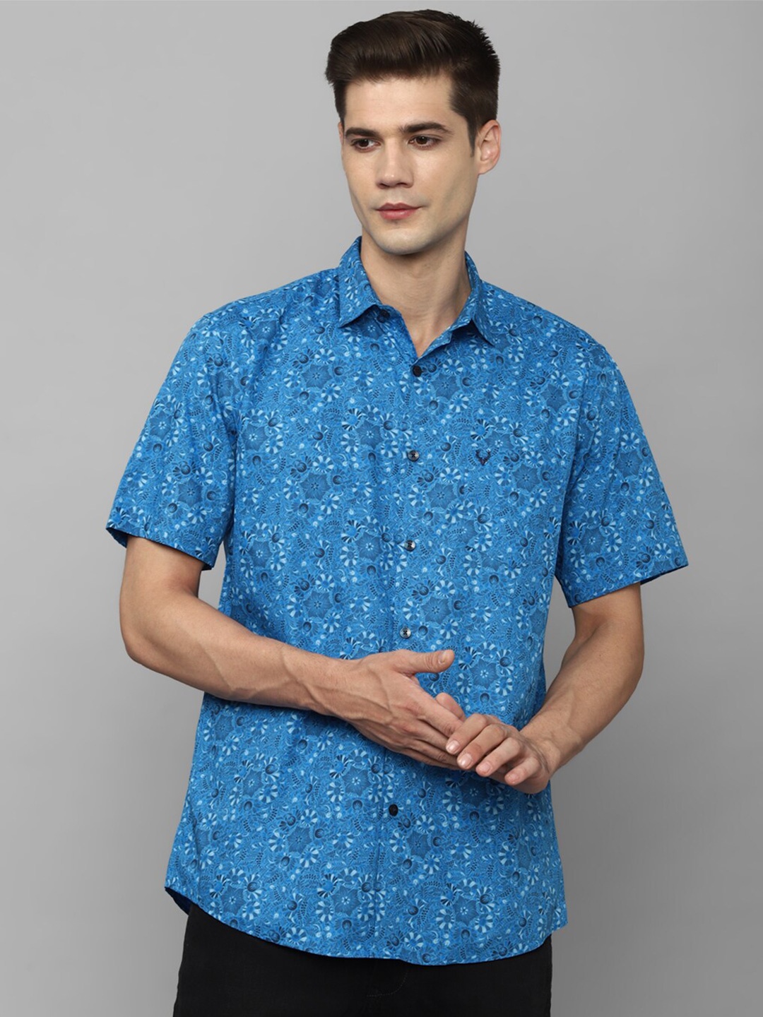 

Allen Solly Slim Fit Floral Opaque Printed Casual Shirt, Blue