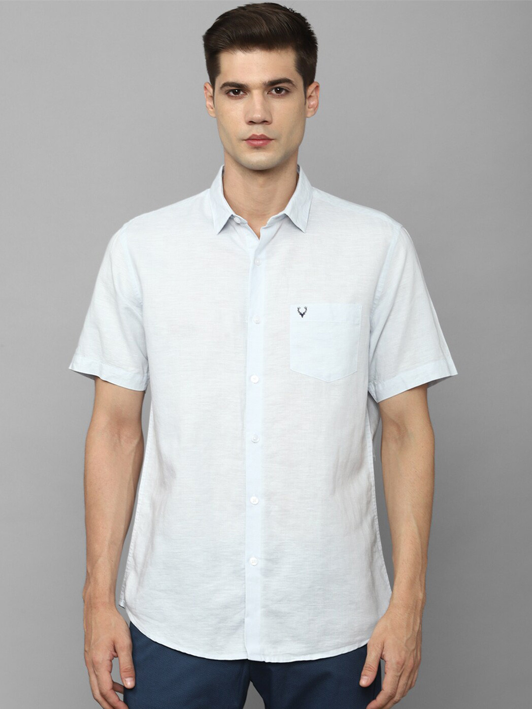 

Allen Solly Slim Fit Opaque Casual Linen Shirt, Blue