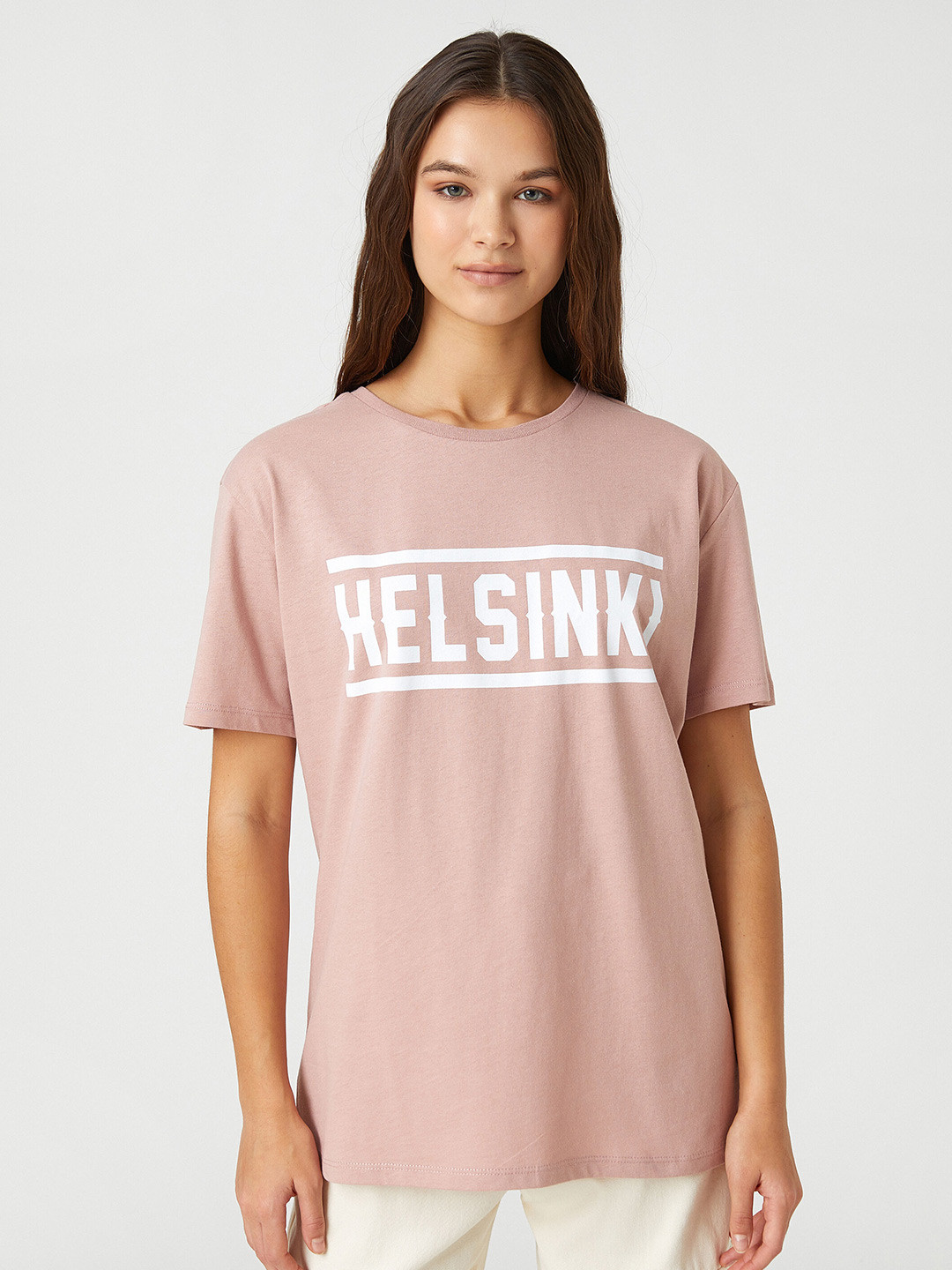 

Koton Typography Printed Pure Cotton T-shirt, Pink