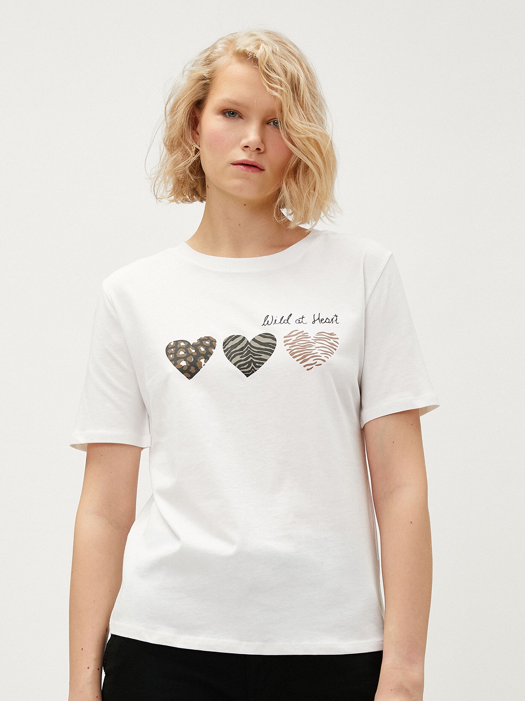 

Koton Graphic Printed Pure Cotton T-shirt, White