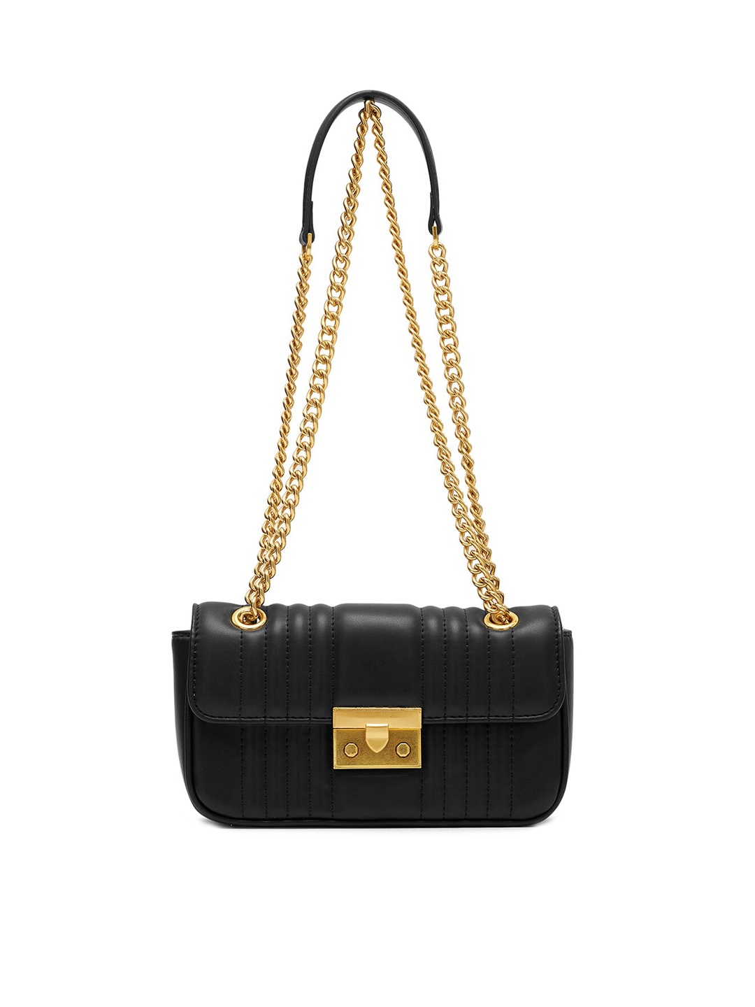 

MIRAGGIO Quilted Structured Sling Bag, Black