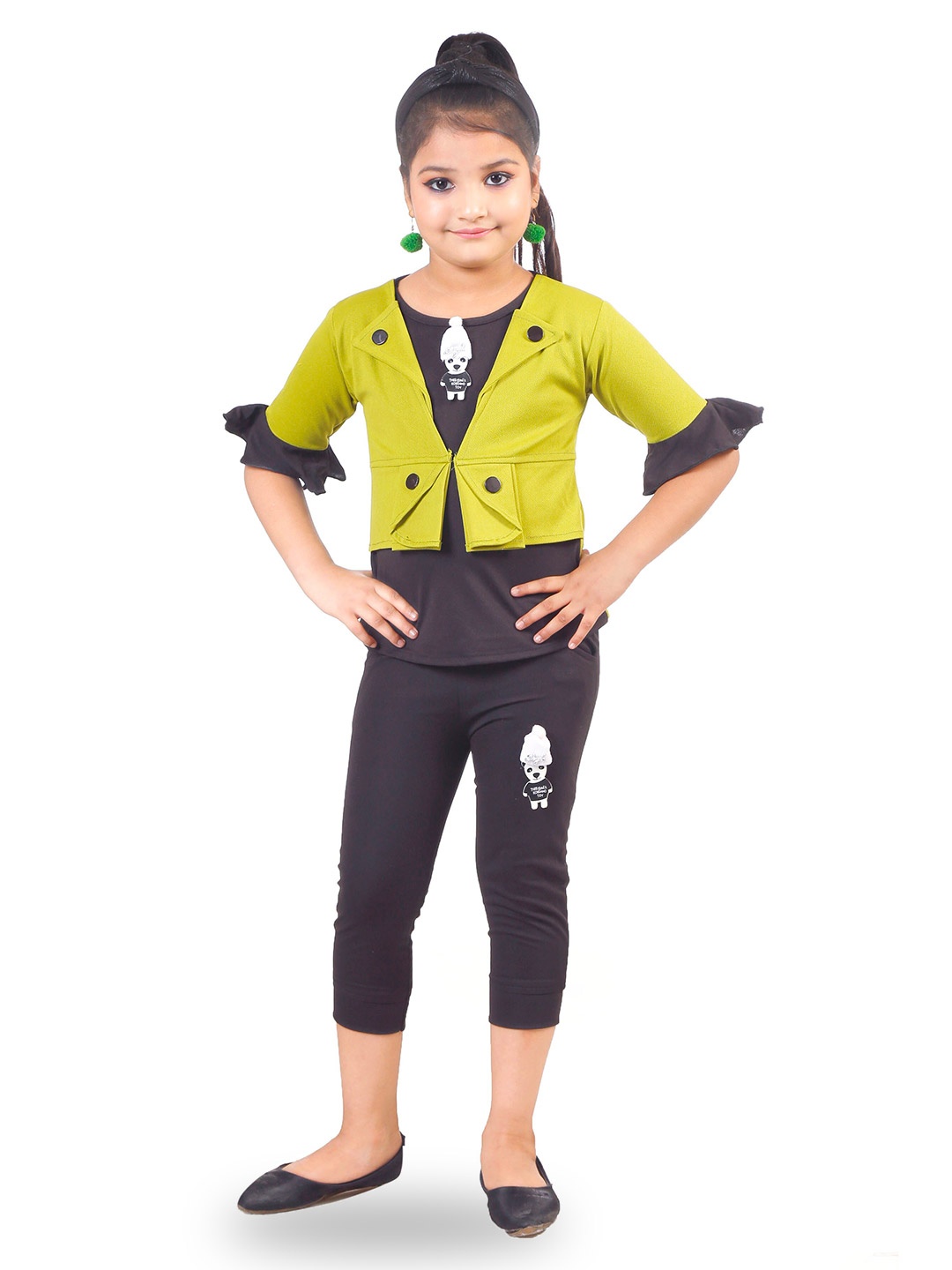 

BAESD Girls Top with Capris, Green
