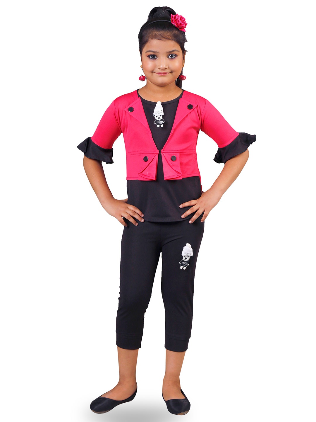 

BAESD Girls Top with Capris, Pink