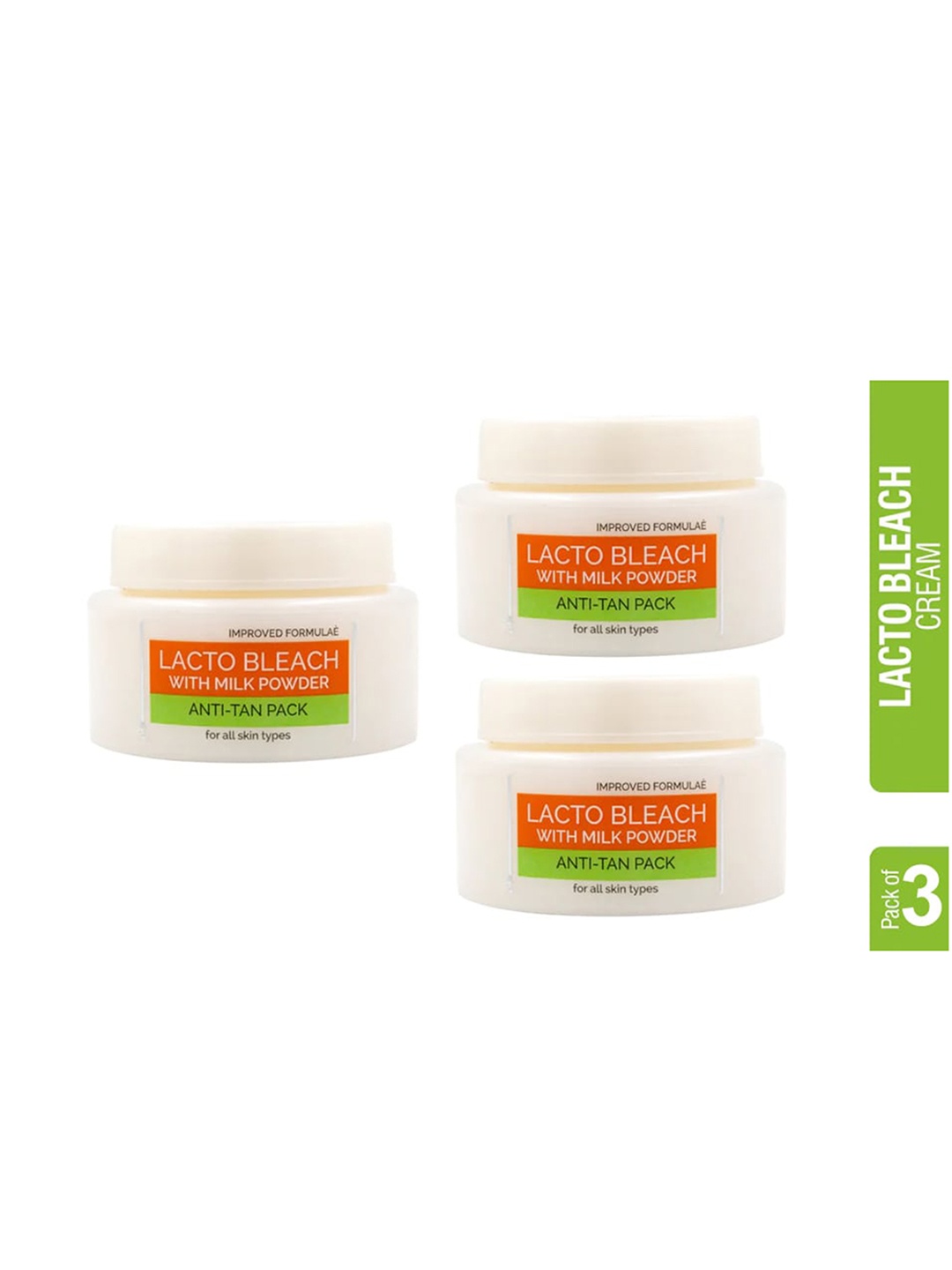 

Oxyglow Set Of 3 Anti-Tan Lacto Bleach Cream with Milk Powder - 50g Each, White
