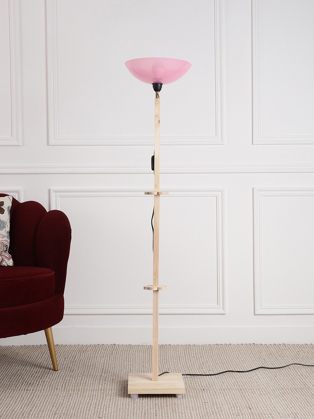 

SANDED EDGE Beige & Pink Wooden Floor Lamp
