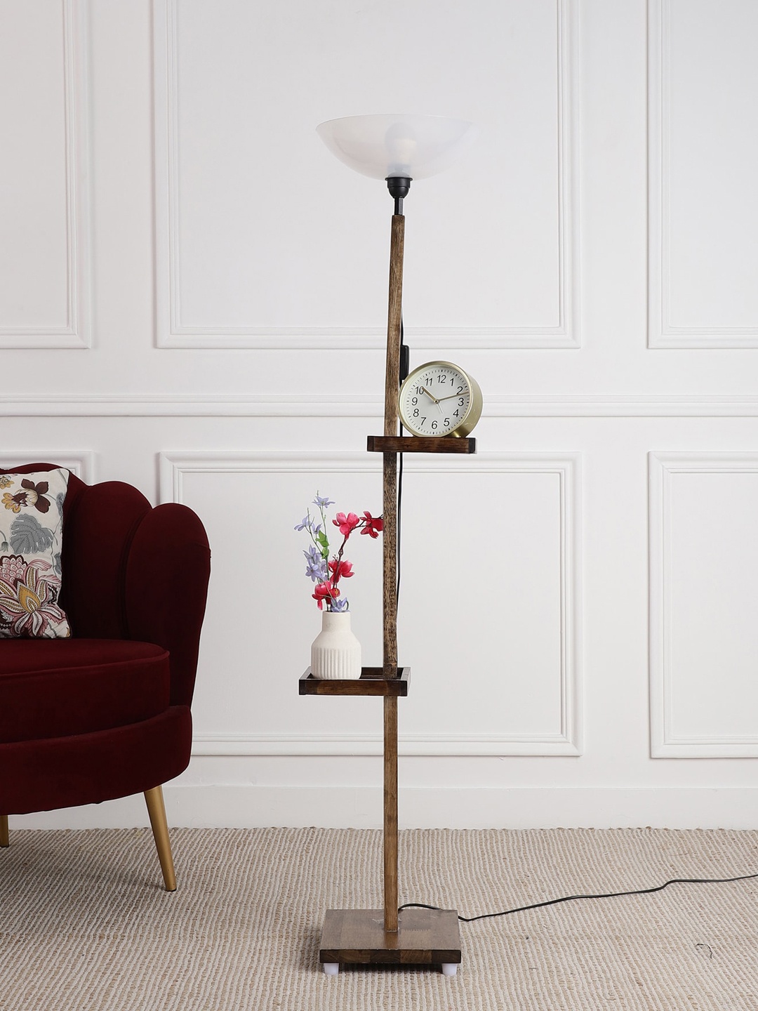 

SANDED EDGE Brown & White Textured Iron Floor Lamp