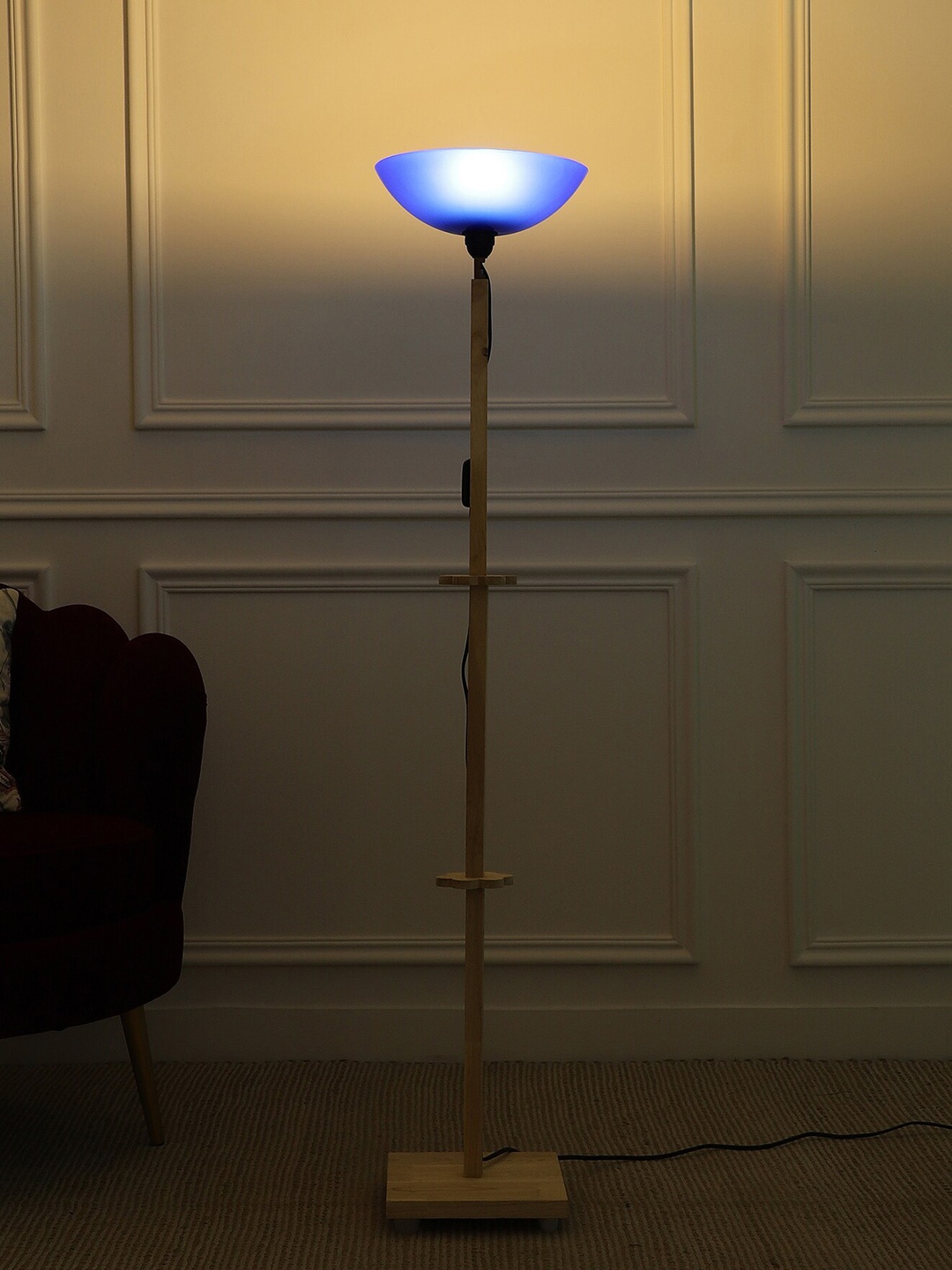 

SANDED EDGE Beige & Blue Textured Iron Floor Lamp