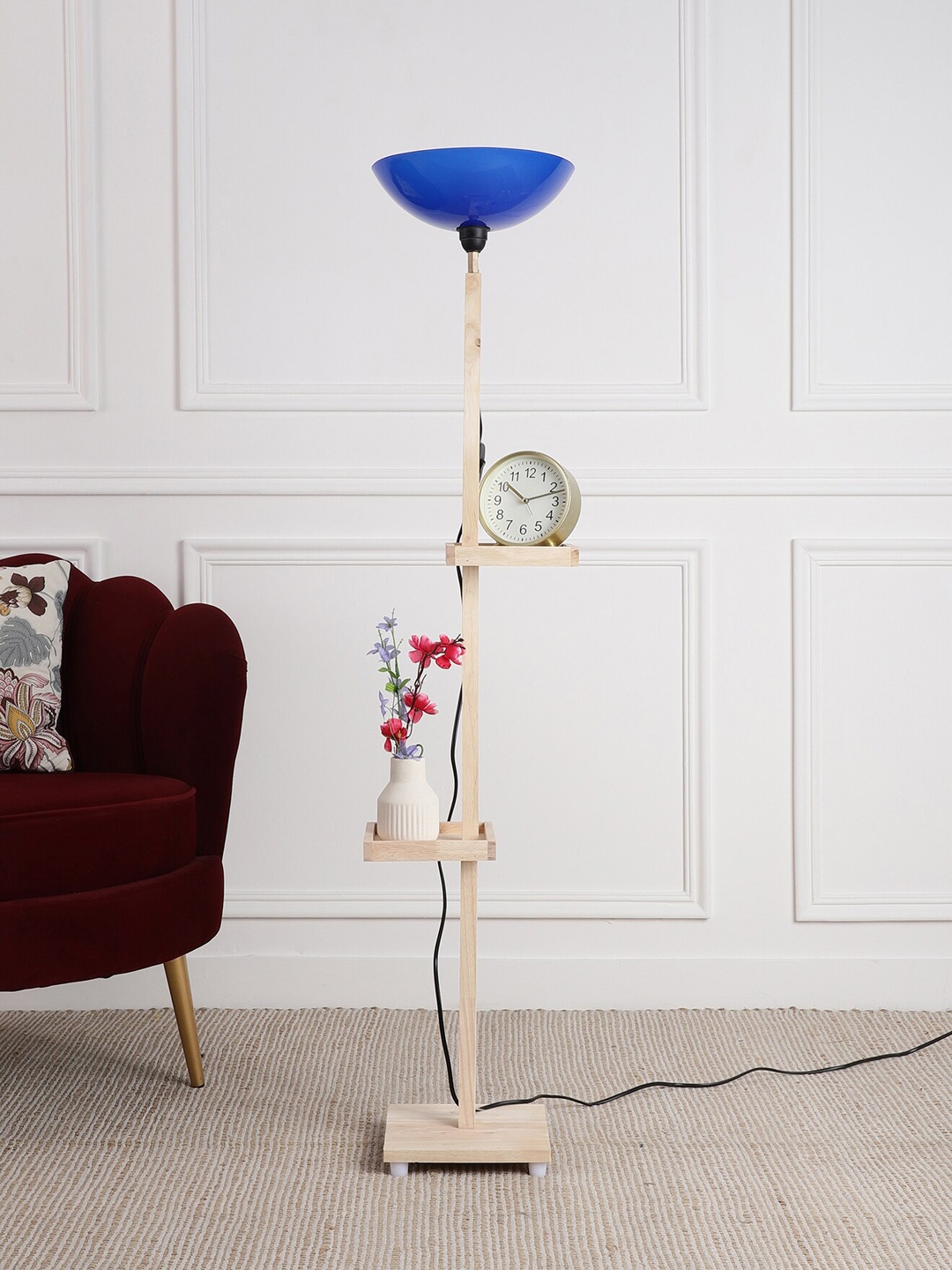 

SANDED EDGE Blue & Beige Wooden Floor Lamp