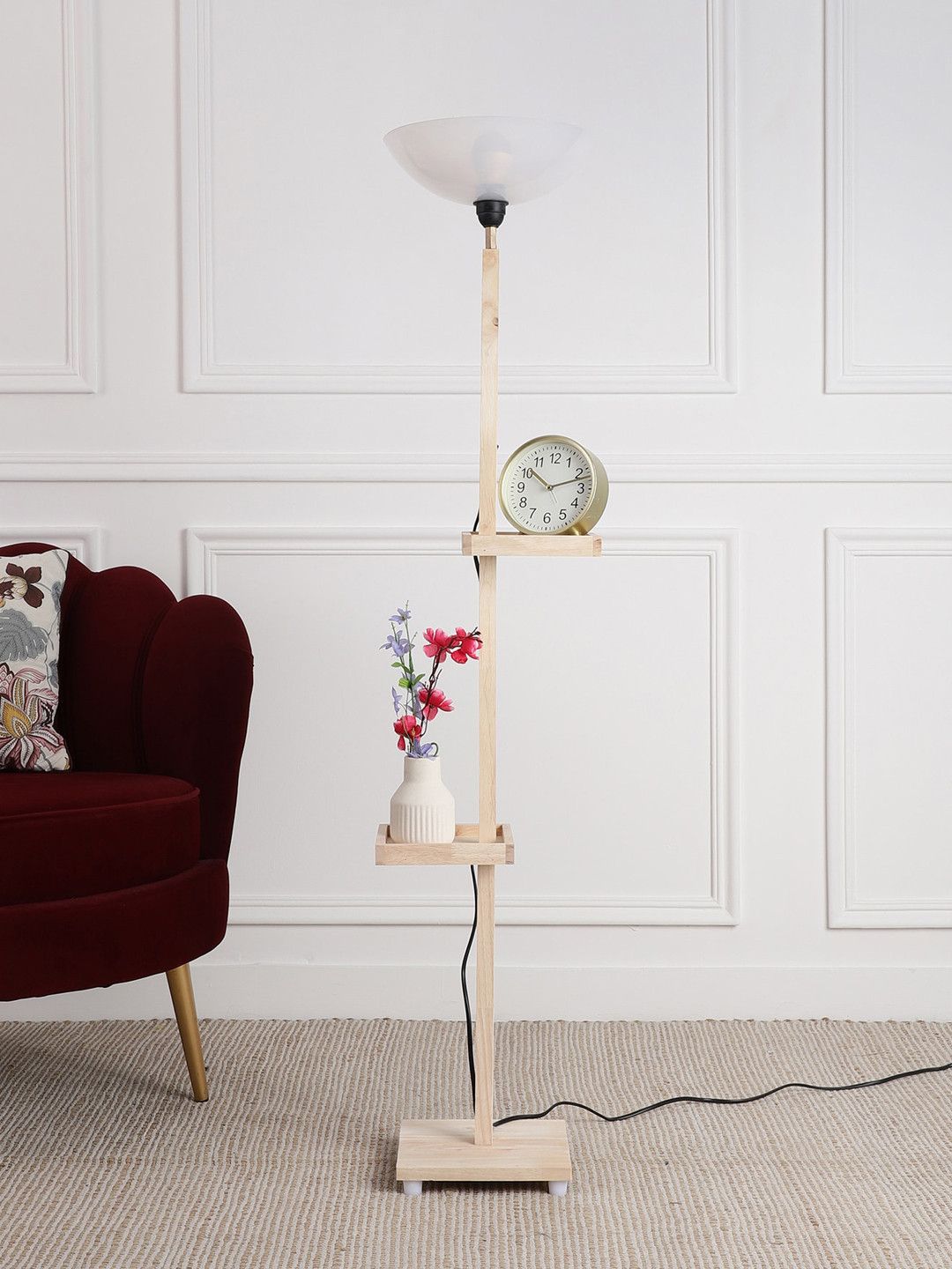 

SANDED EDGE Beige & White Textured Iron Floor Lamp