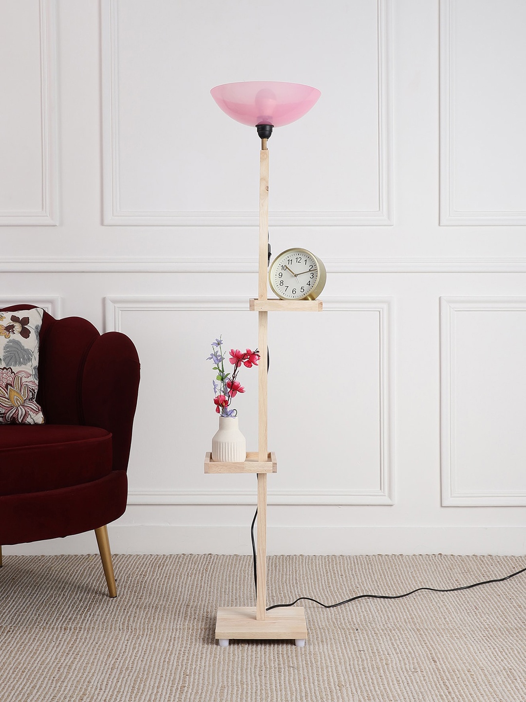 

SANDED EDGE Beige & Pink Textured Iron Floor Lamp