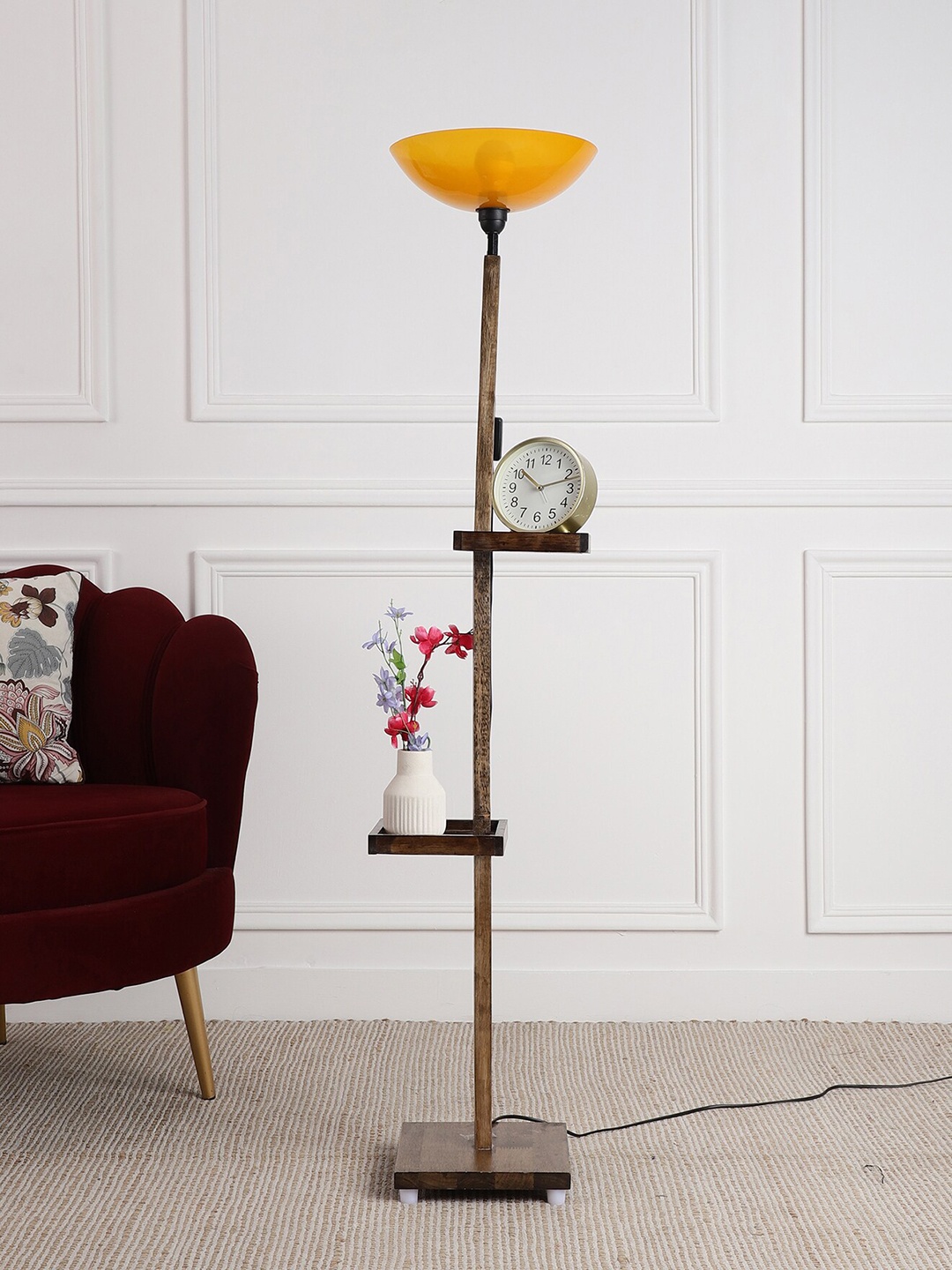 

SANDED EDGE Beige & Yellow Textured Iron Floor Lamp