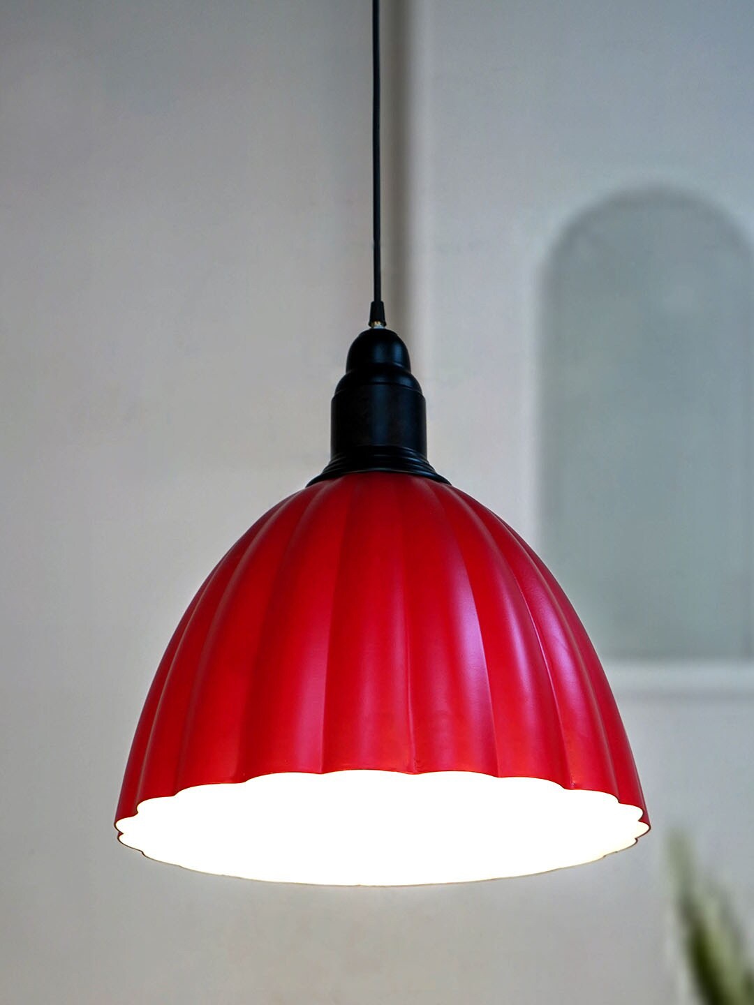 

Fos Lighting Red & Black Textured Ceiling Hanging Light