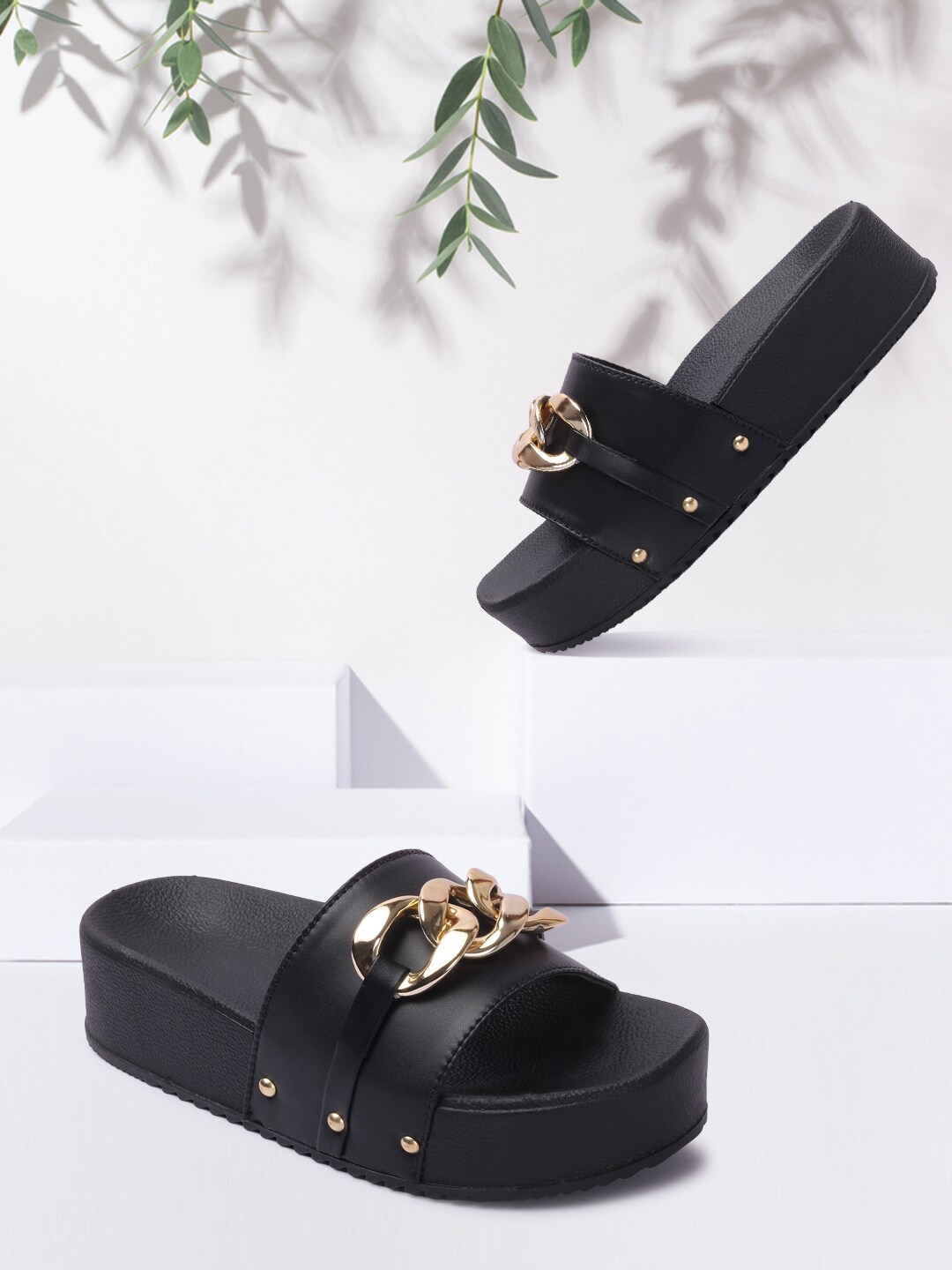 

OPHELIA Embellished Flatform Heels, Black