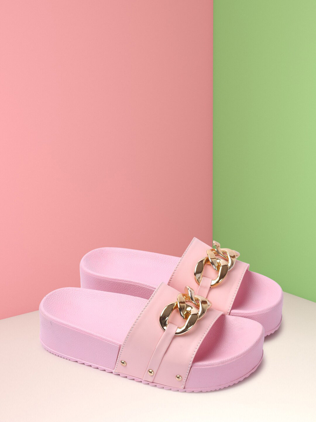 

OPHELIA Embellished Flatform Heels, Pink