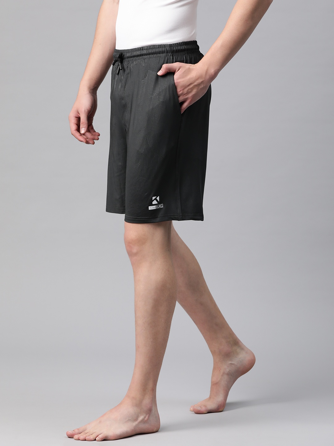 

TOM BURG Printed Lounge Shorts, Grey