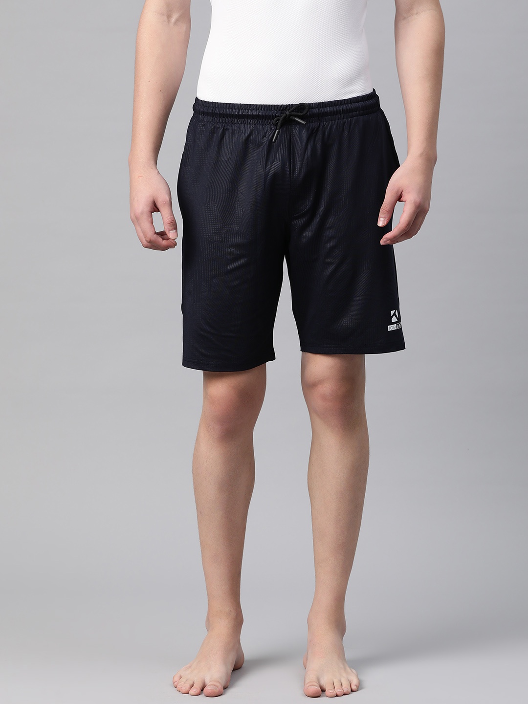 

TOM BURG Printed Lounge Shorts, Navy blue