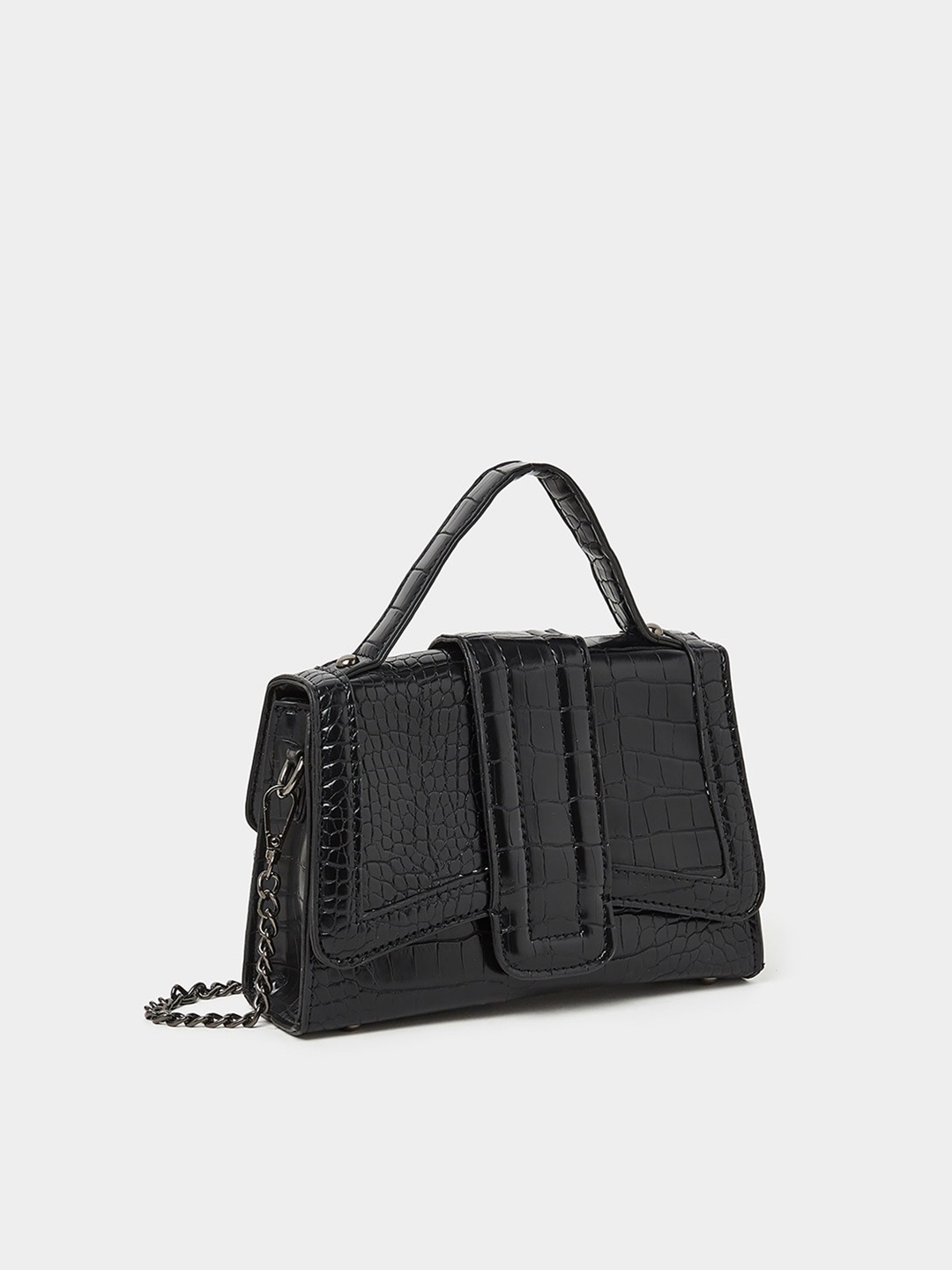 

Styli Textured Oversized Structured Sling Bag, Black