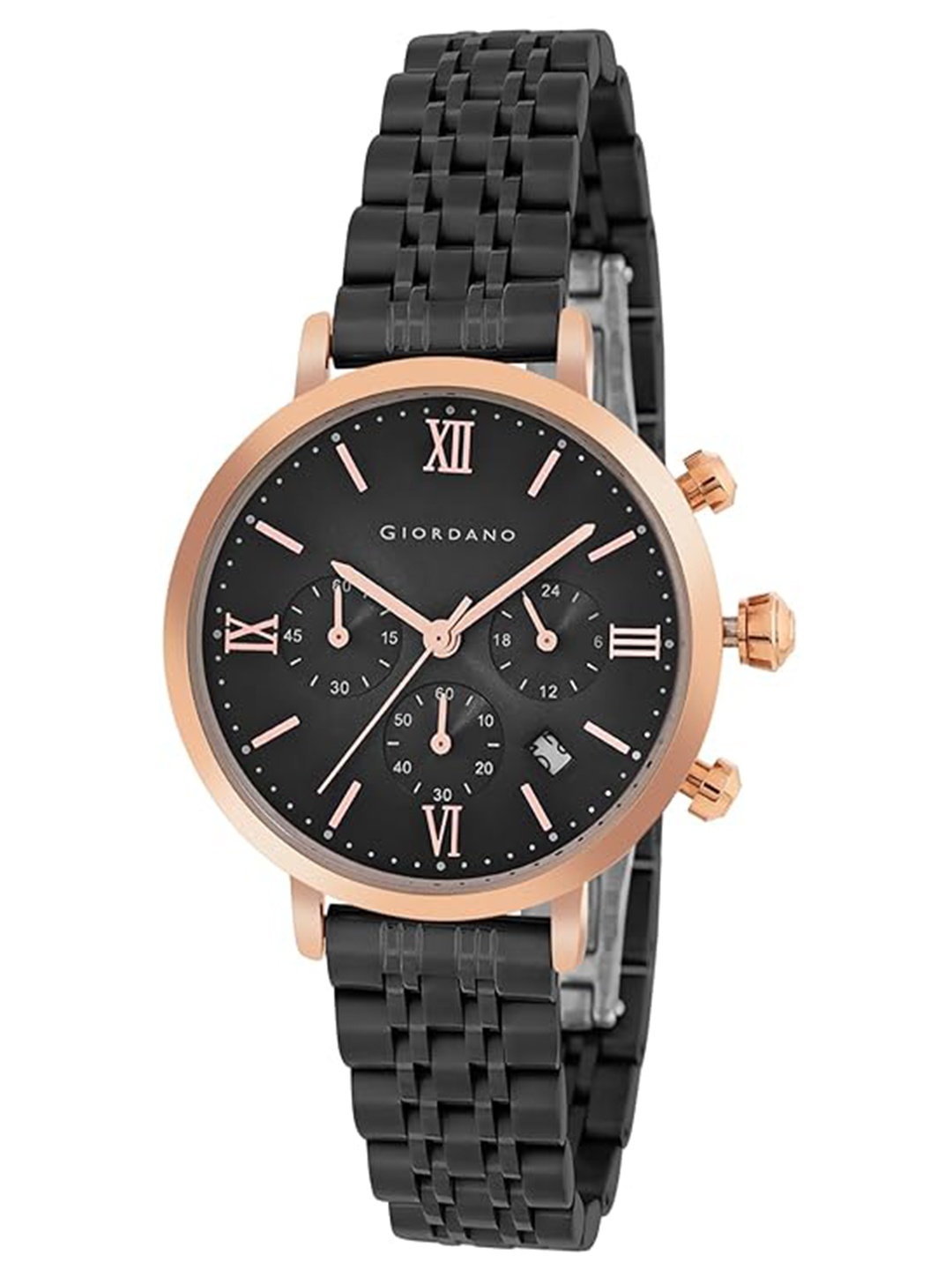 

GIORDANO Women Dial & Stainless Steel Straps Analogue Watch GZ-60072-33, Black