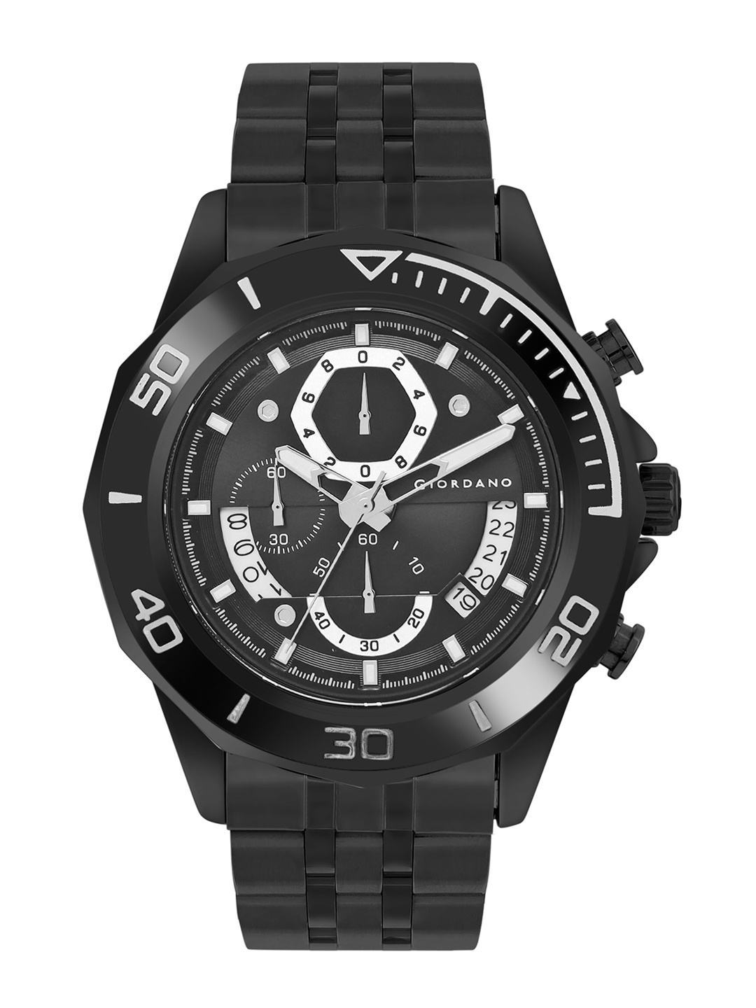 

GIORDANO Men Dial & Stainless Steel Straps Analogue Watch GZ-50072-11, Black