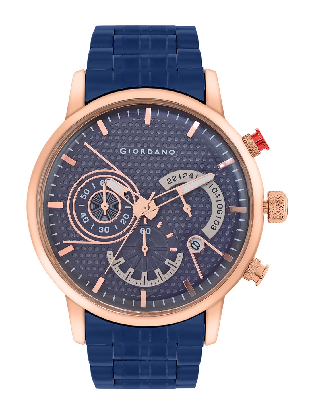 

GIORDANO Men Dial & Stainless Steel Textured Straps Analogue Watch GZ-50078-33, Blue