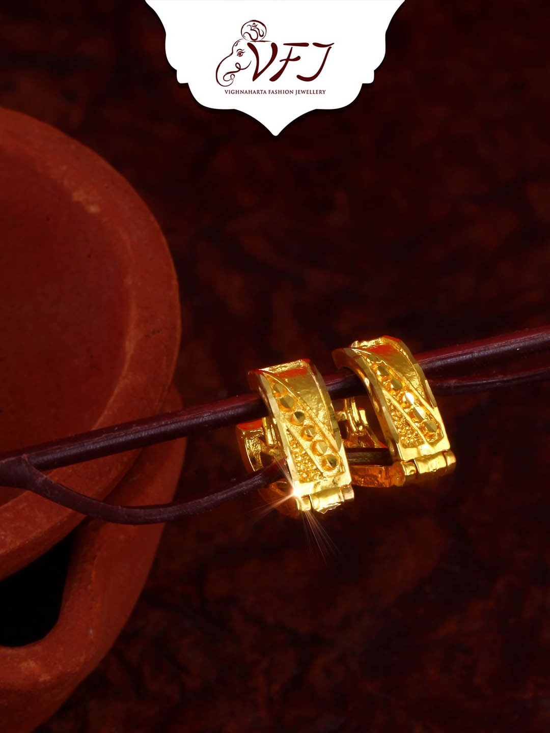 

Vighnaharta Gold-Plated Hoop Earrings