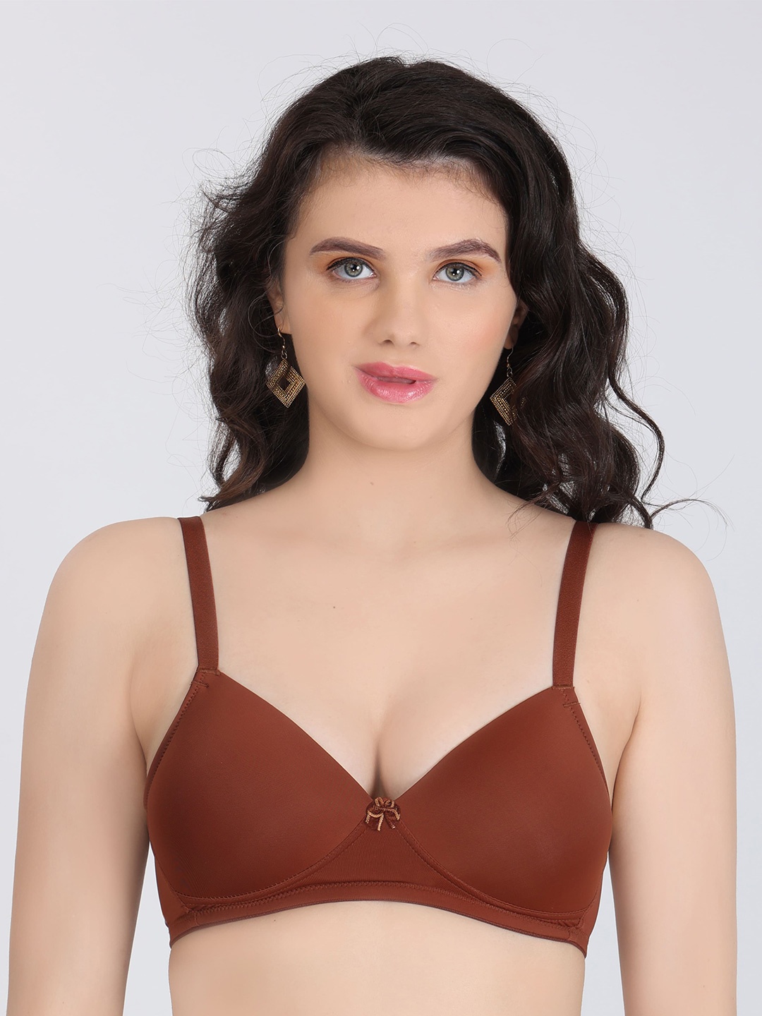 

Innocence Half Coverage Lightly Padded Everyday Bra All Day Comfort, Brown