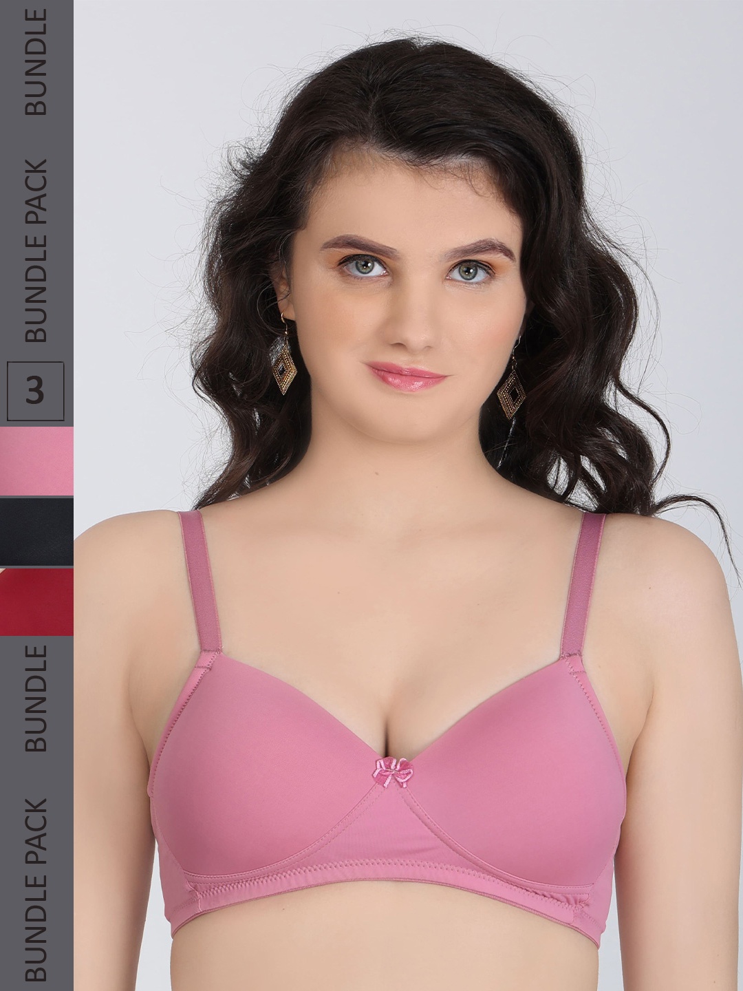 

Innocence Pack Of 3 All Day Comfort Half Coverage Heavily Padded Bra, Black