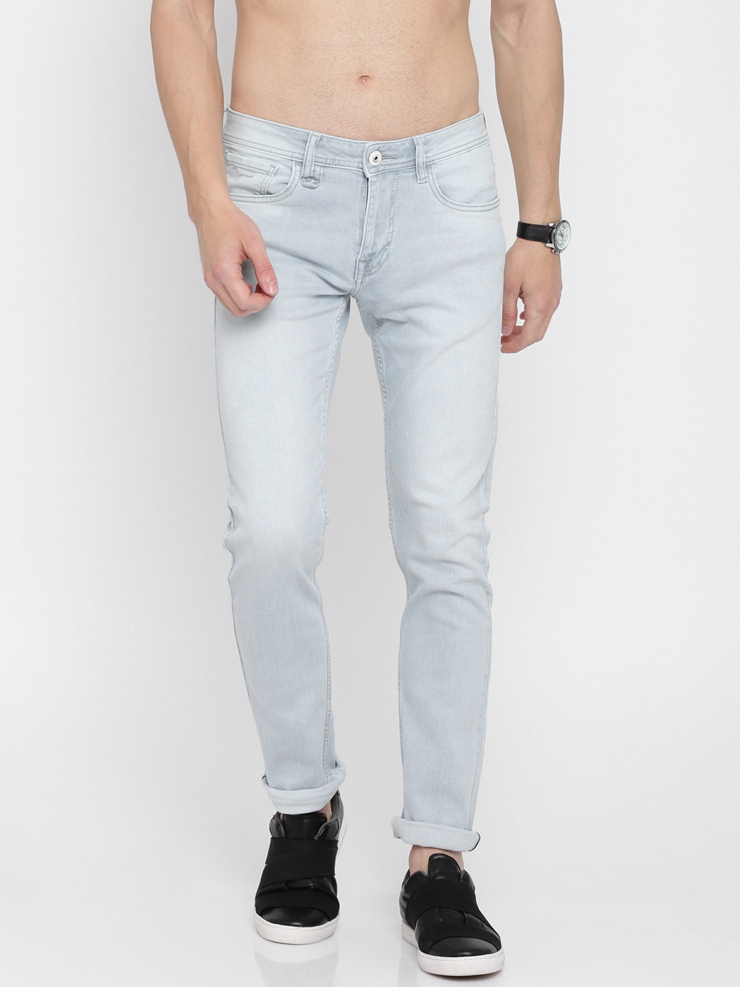 

Flying Machine Men Blue Tapered Fit Low-Rise Clean Look Stretchable Jeans