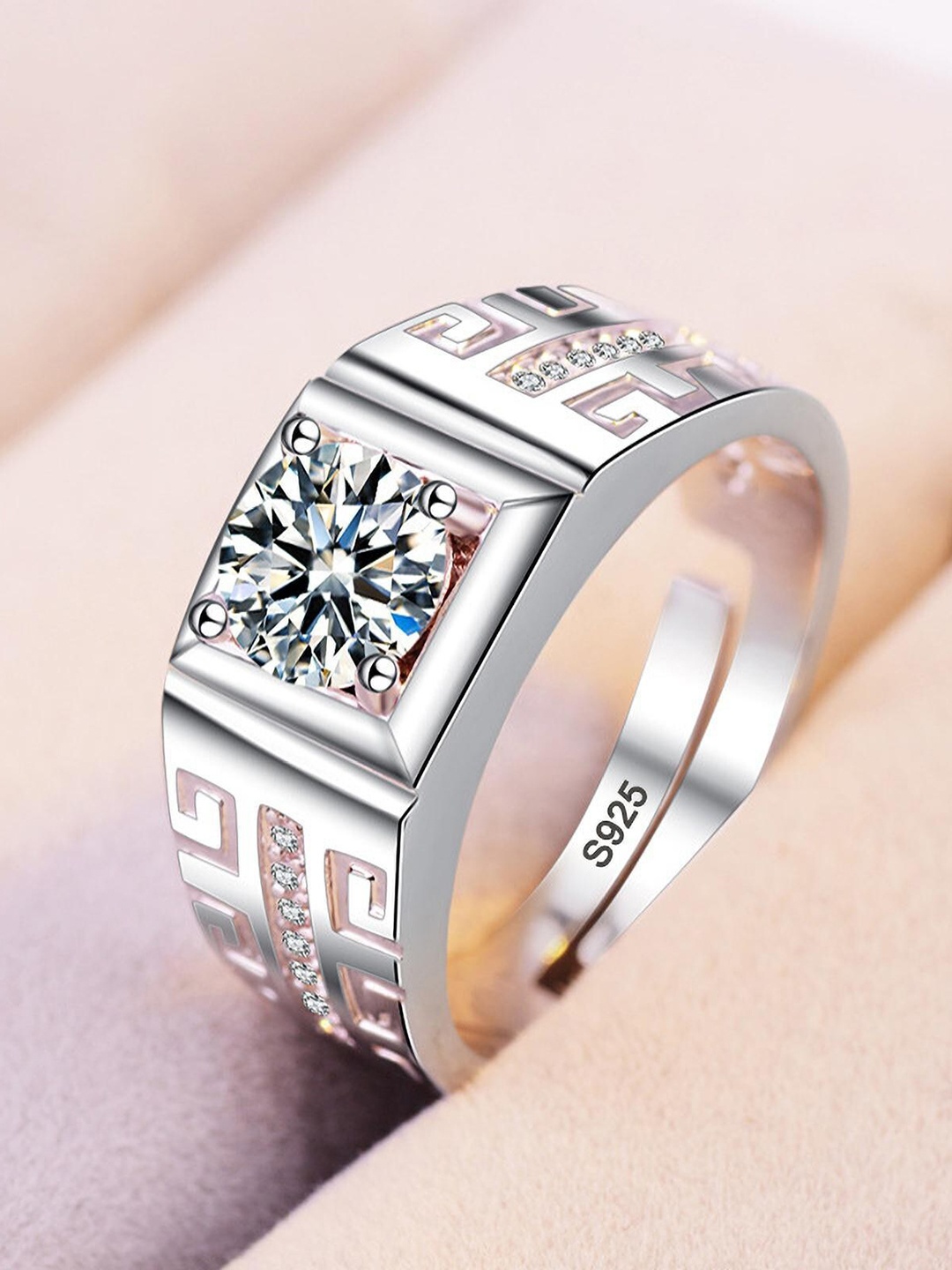 

MYKI Silver-Plated CZ-Studded Finger Ring