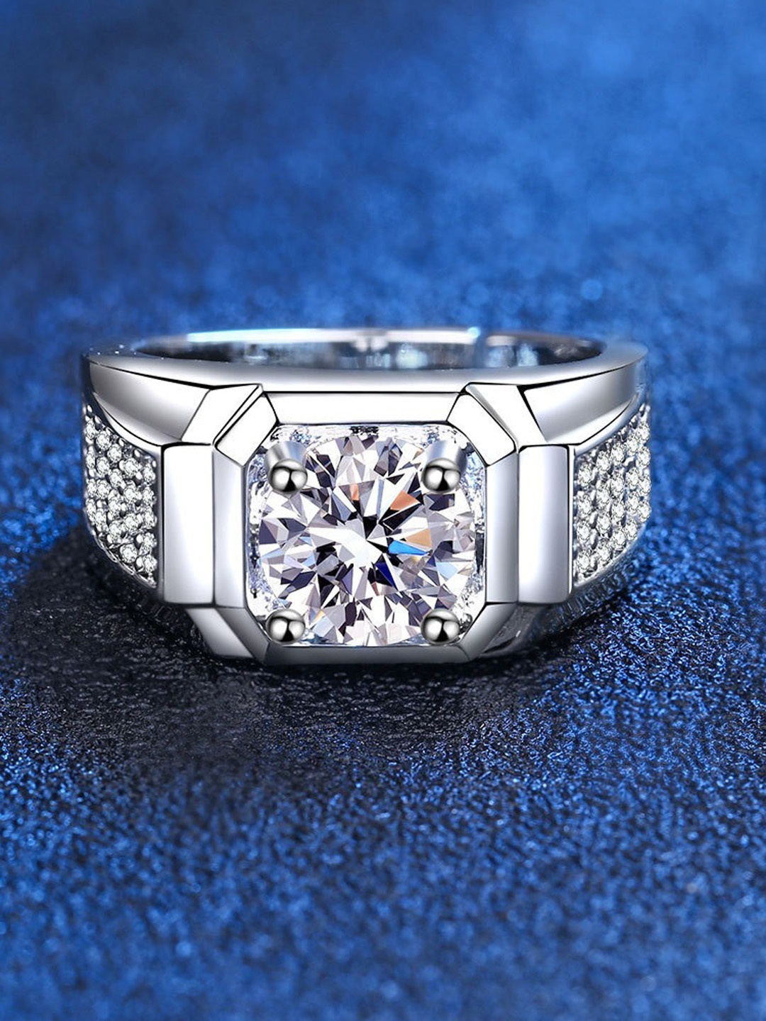 

MYKI Silver-Plated Cubic Zirconia Studded Finger Ring
