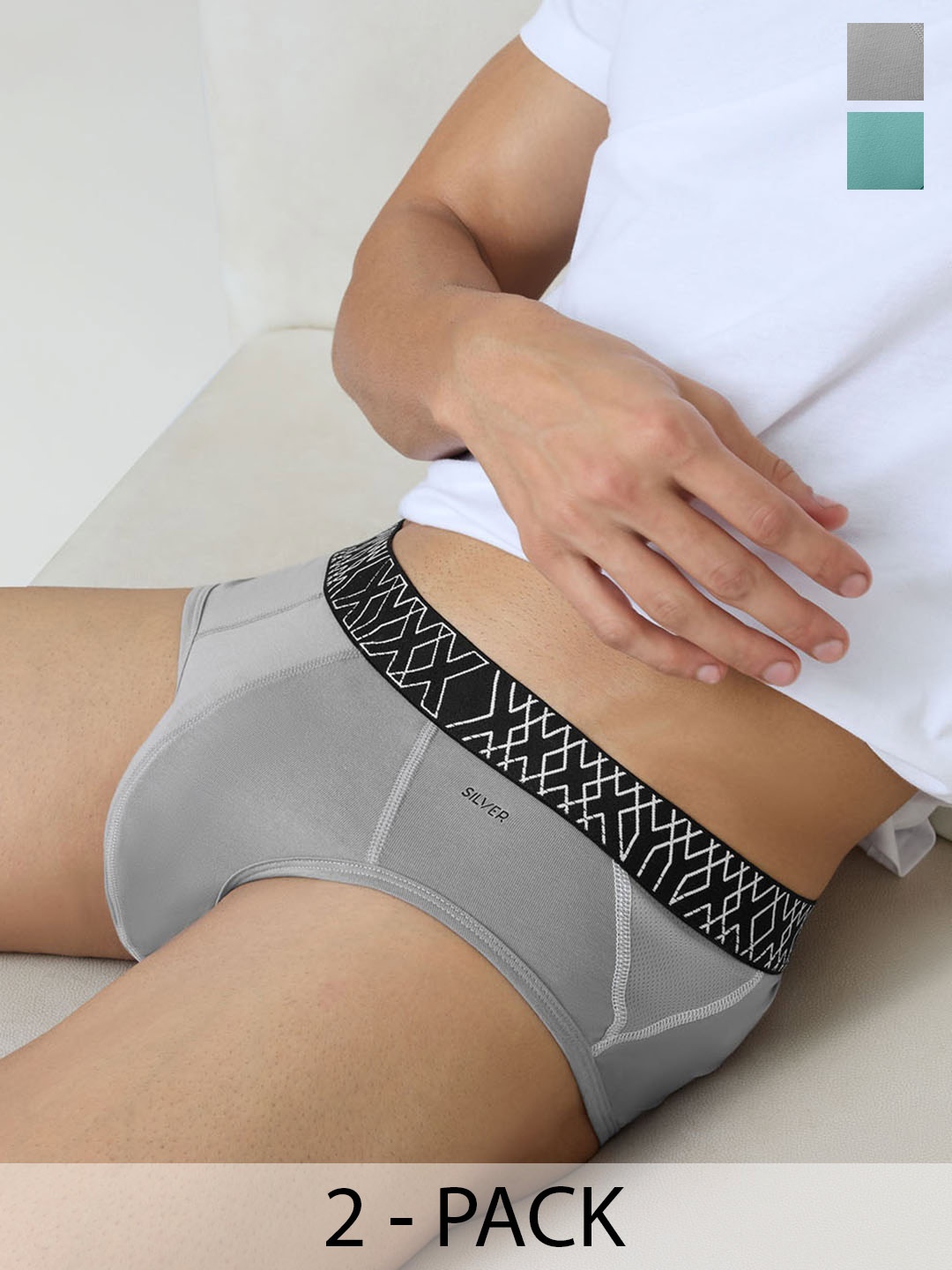 

XYXX Pack Of 2 Cotton Basic Briefs XYBRF2PCKN644, Blue