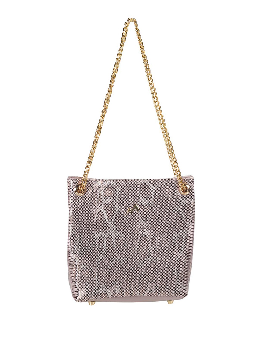 

Metro Printed Structured Shoulder Bag, Peach