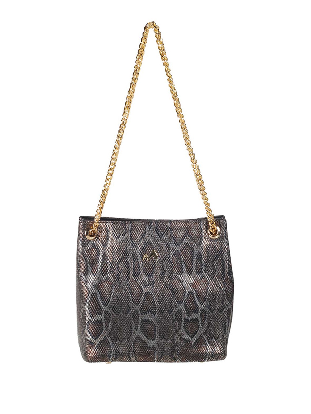

Metro Animal Textured Structured Shoulder Bag, Black
