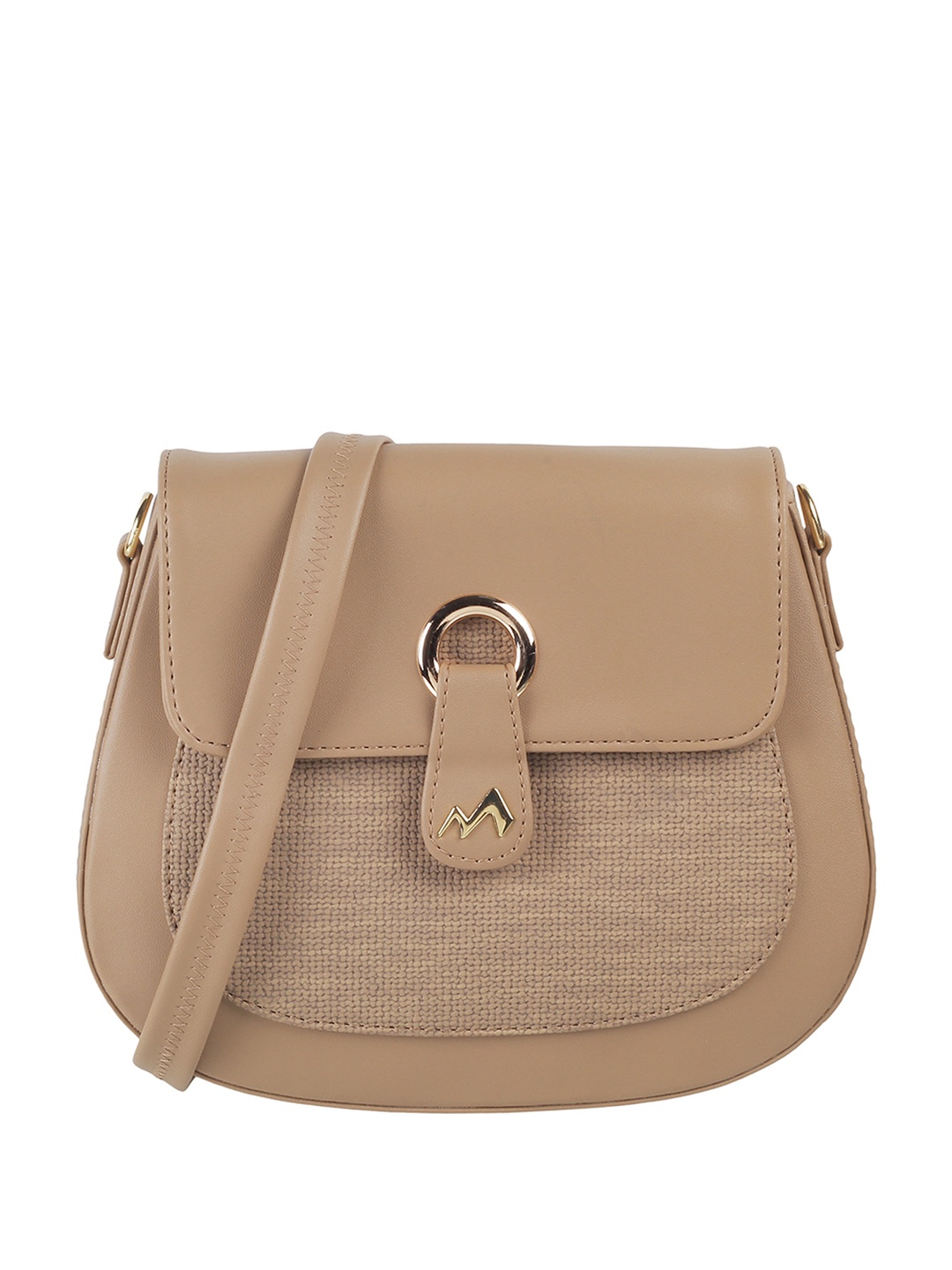 

Metro Textured Structured Sling Bag, Beige